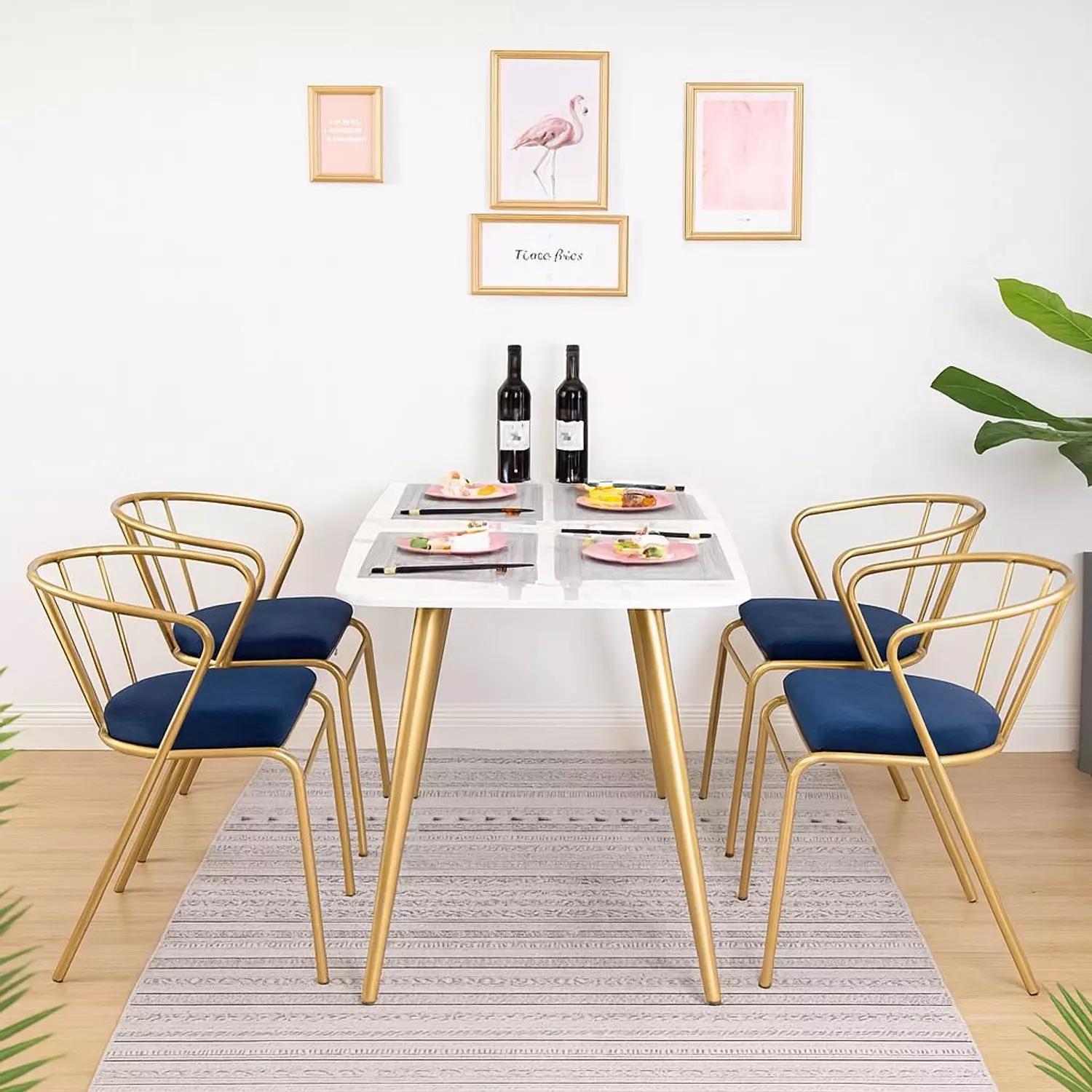 steel Dining Table 5 Pieces image