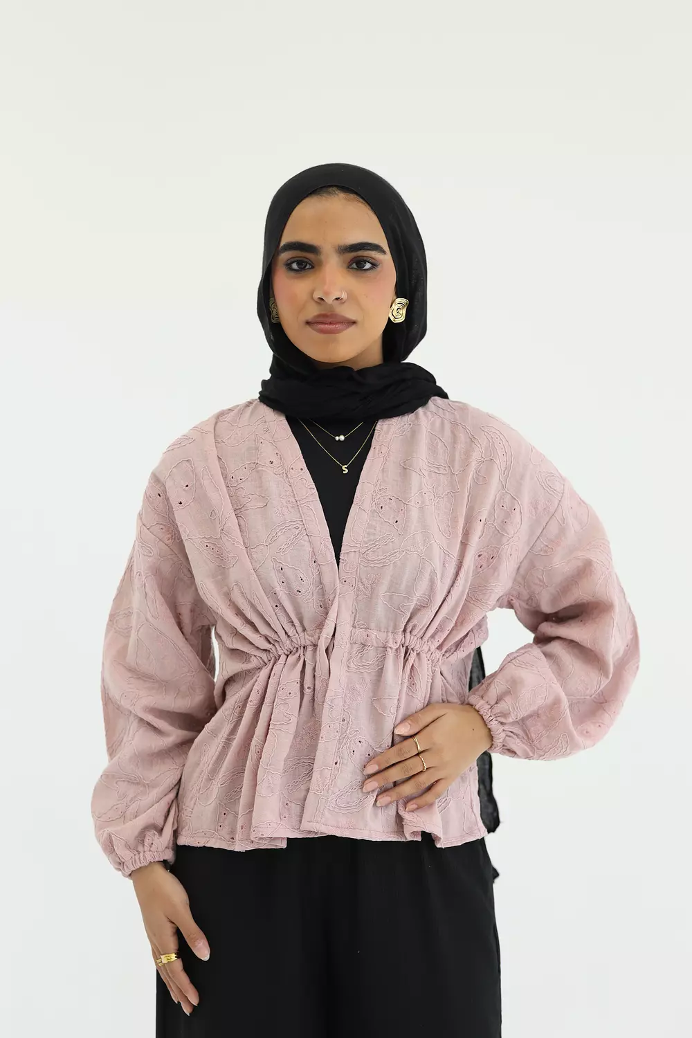 Pink flowered stomach cardigan 3