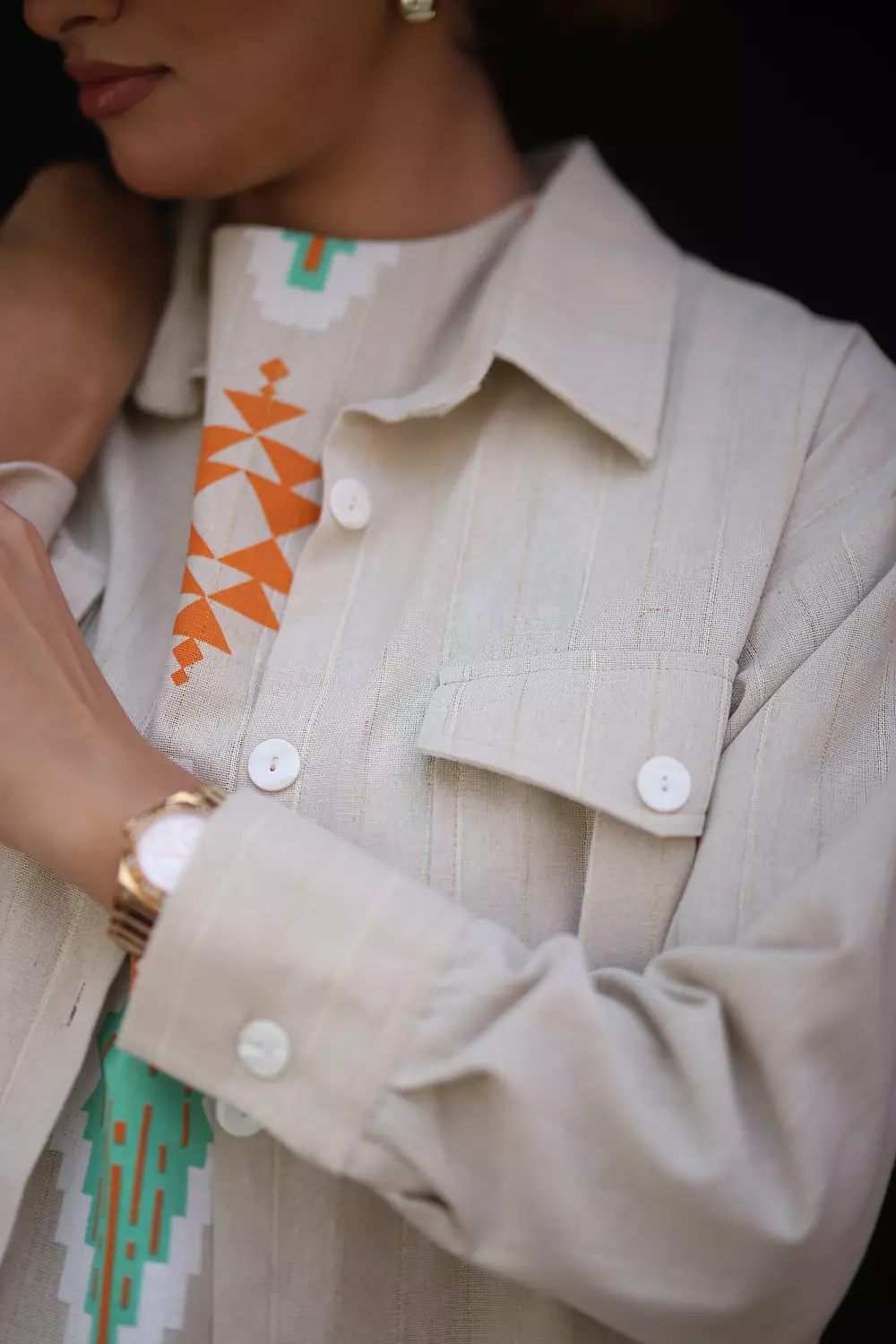 Linen Nude Shirt 7