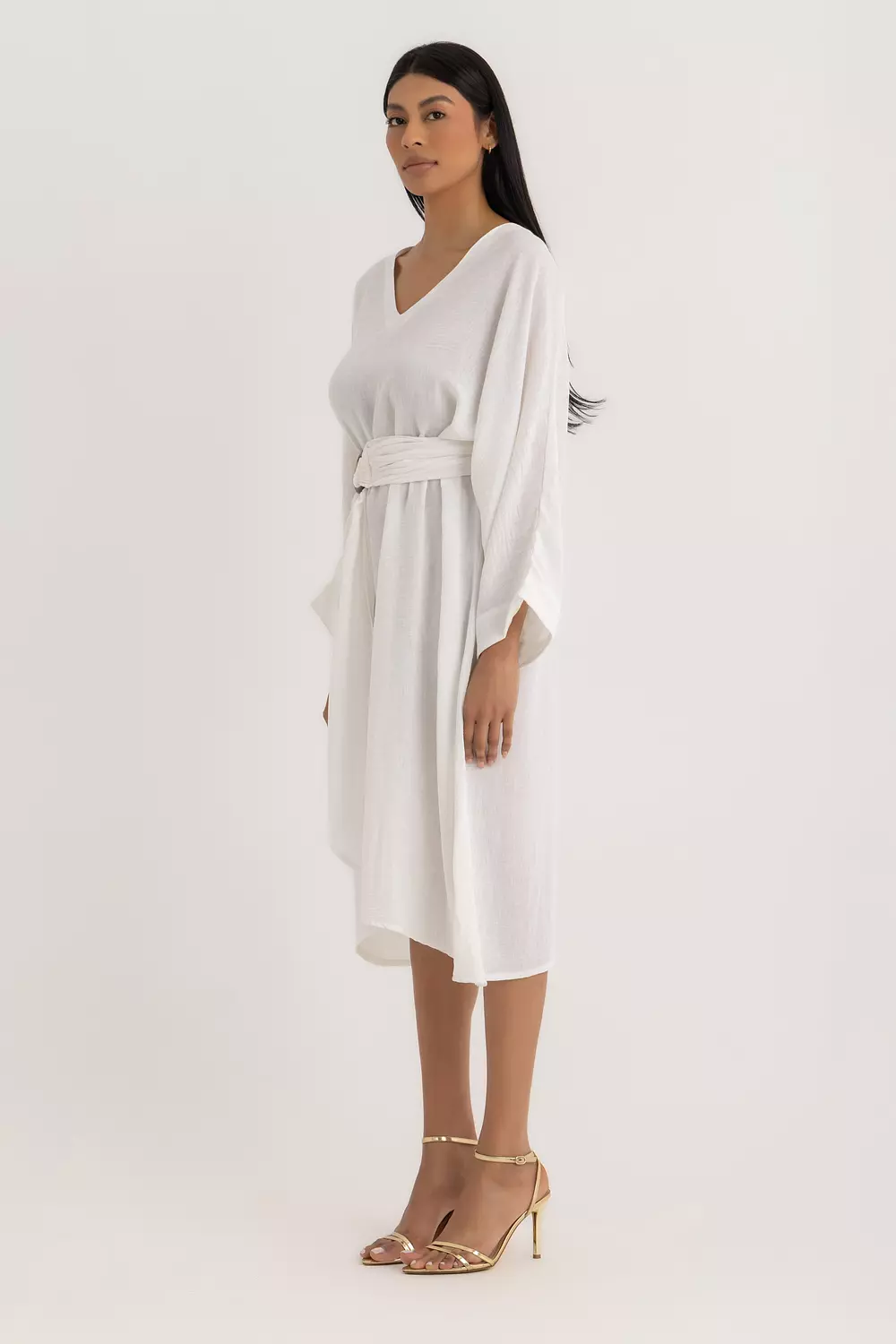 The Aline Linen Dress Off-white 1