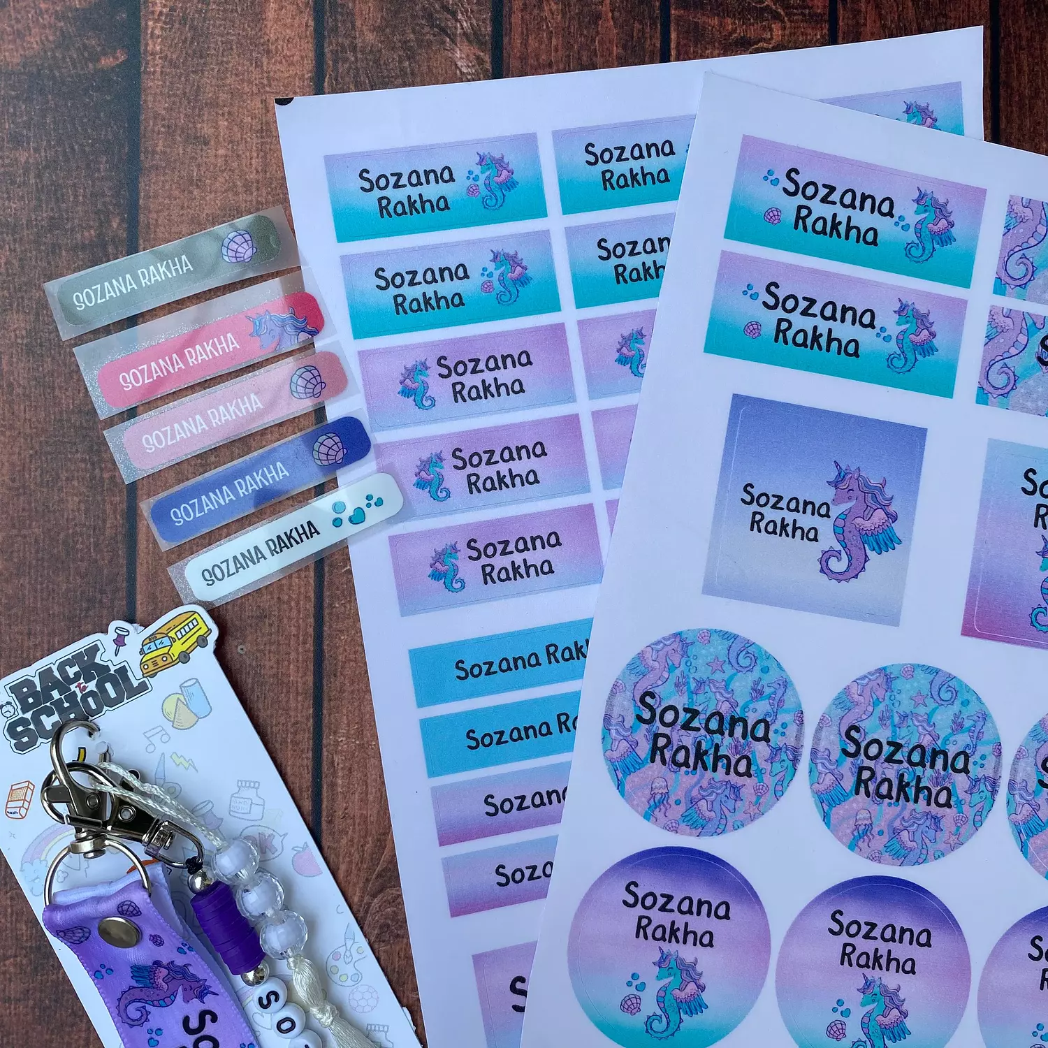 Smiggle Sea Horse School Labels | Seven Days Design Studio