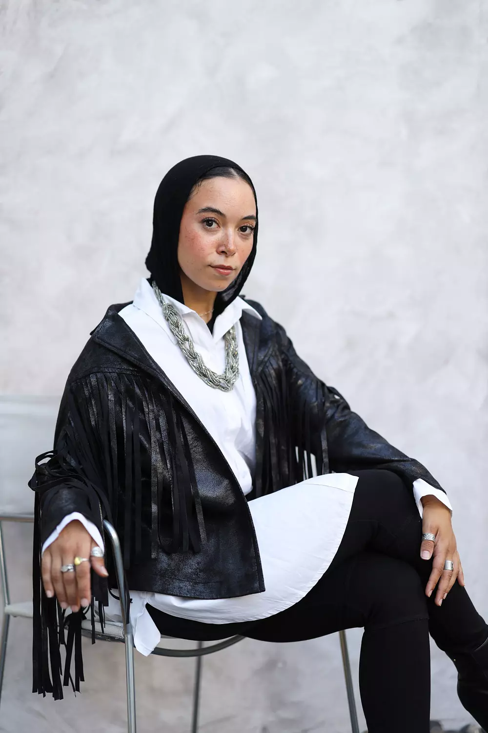 BLACK FRINGES JACKET 2