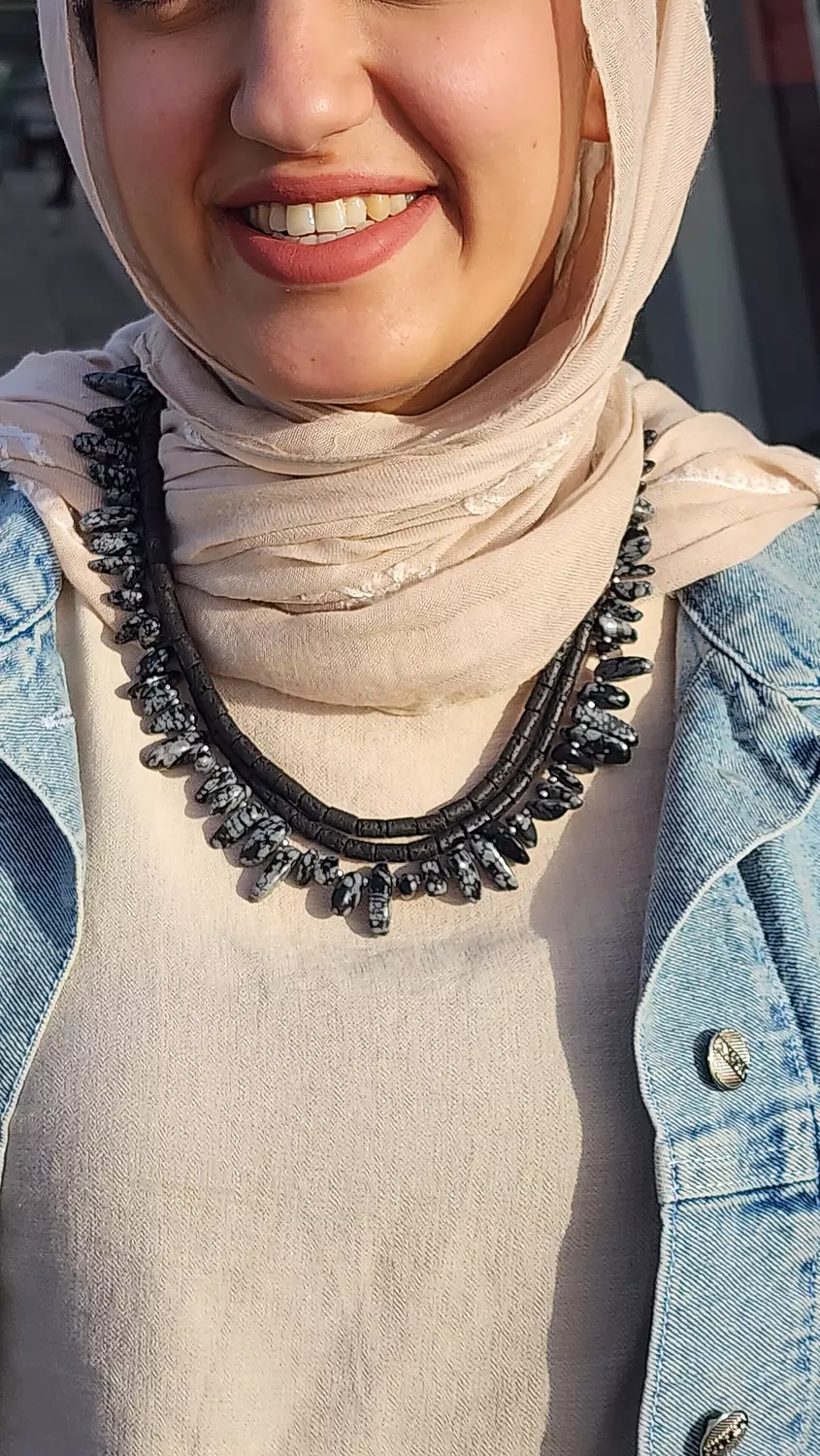 Obsidian bloom necklace  image
