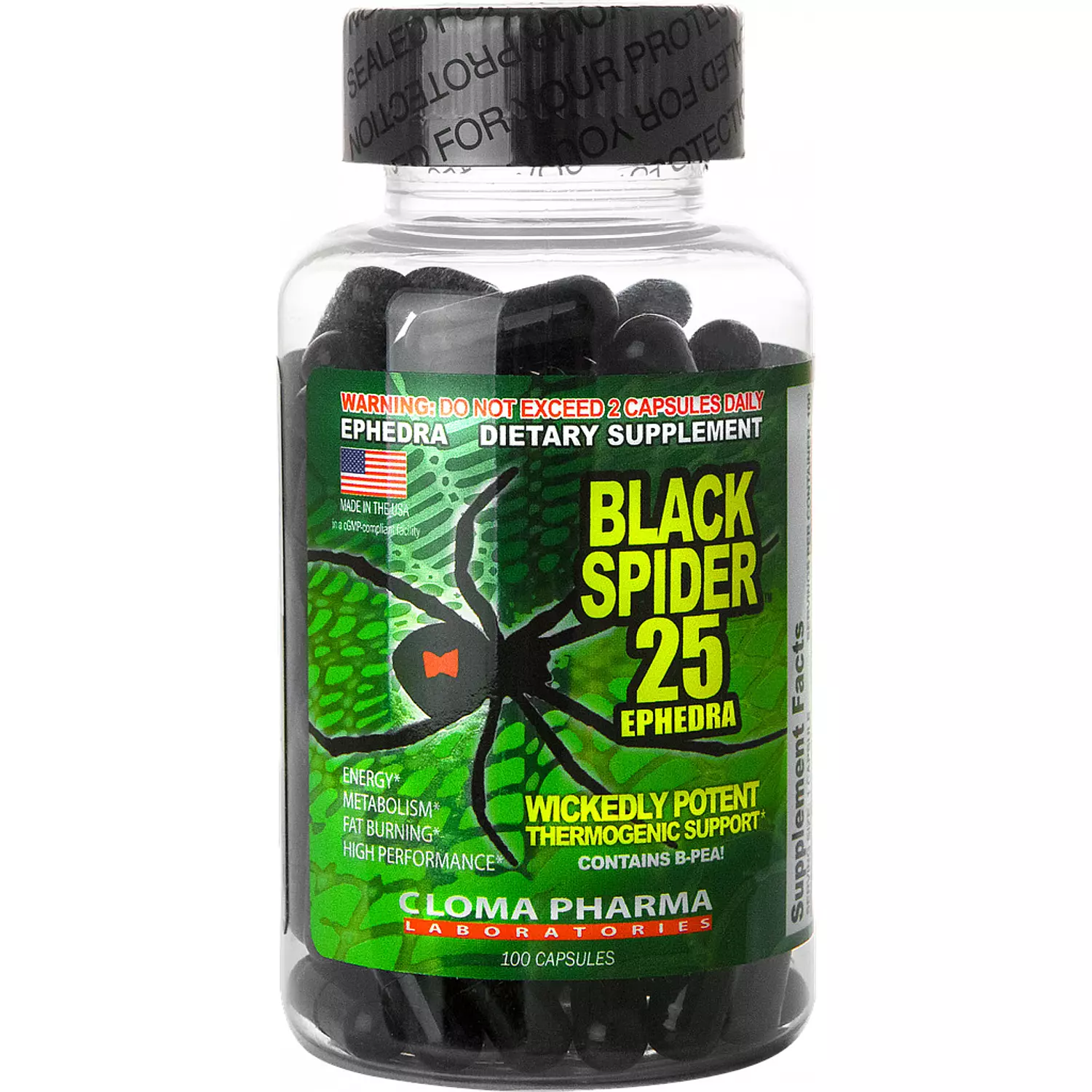 Black Spider, 100 Capsules, 100 Servings image