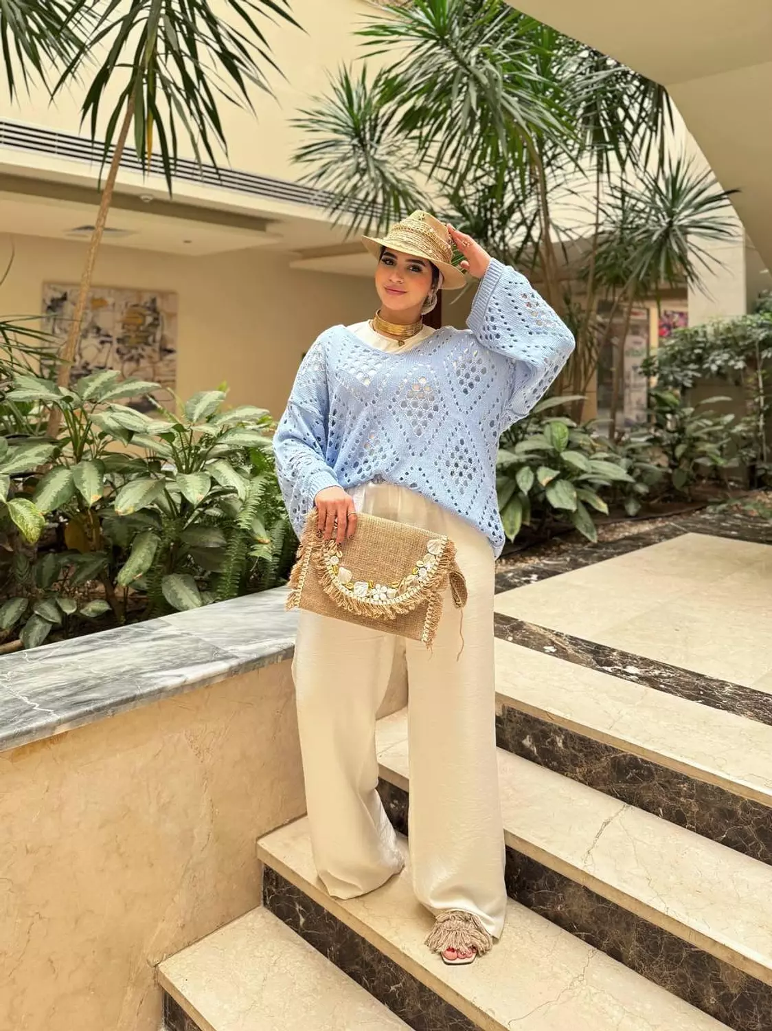 Mesh knitted blouse 5