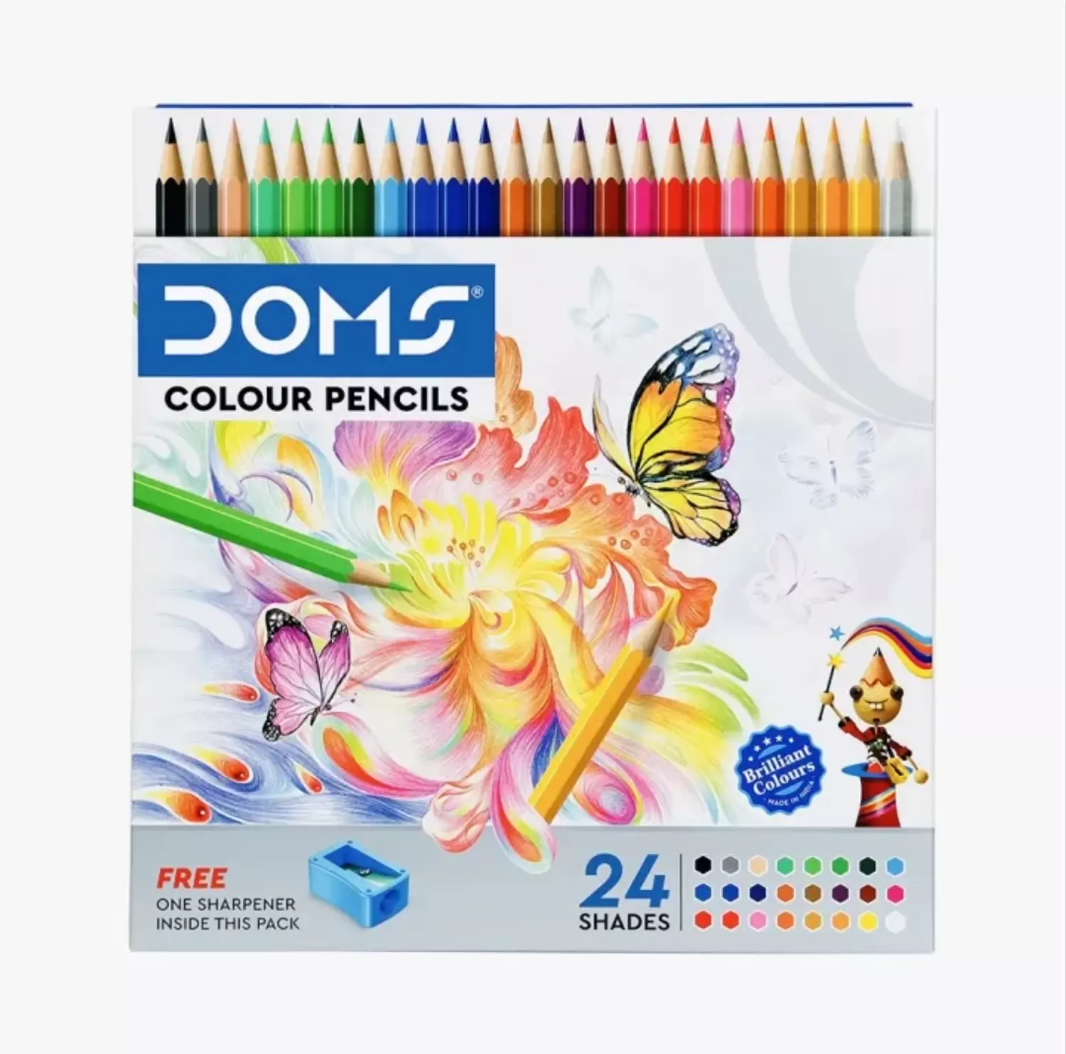 الوان خشب 24 لون +براية Doms Doms Colour Pencils 24 Shades + Sharpener  image