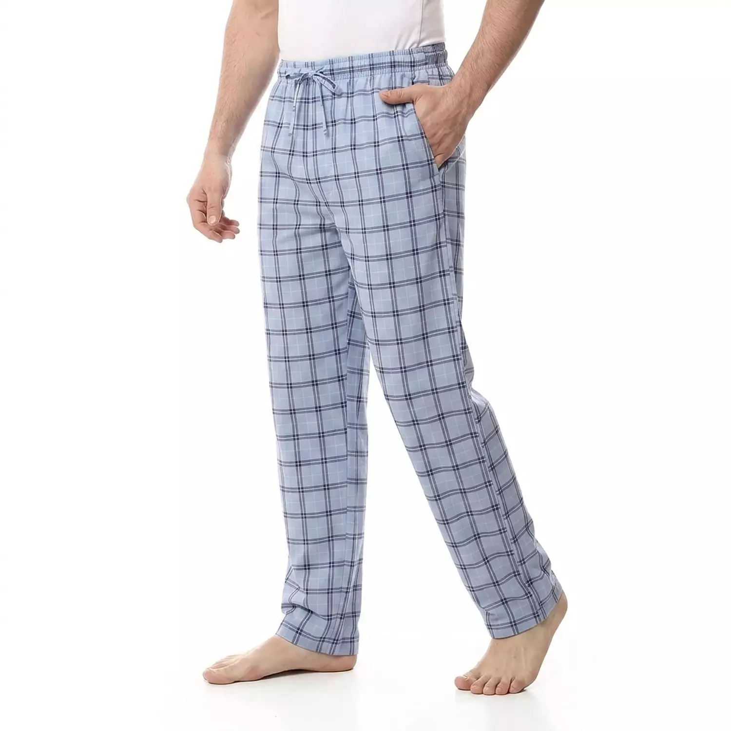 Men's Classic Cotton Pajama Pants - 4042 - Light Blue hover image