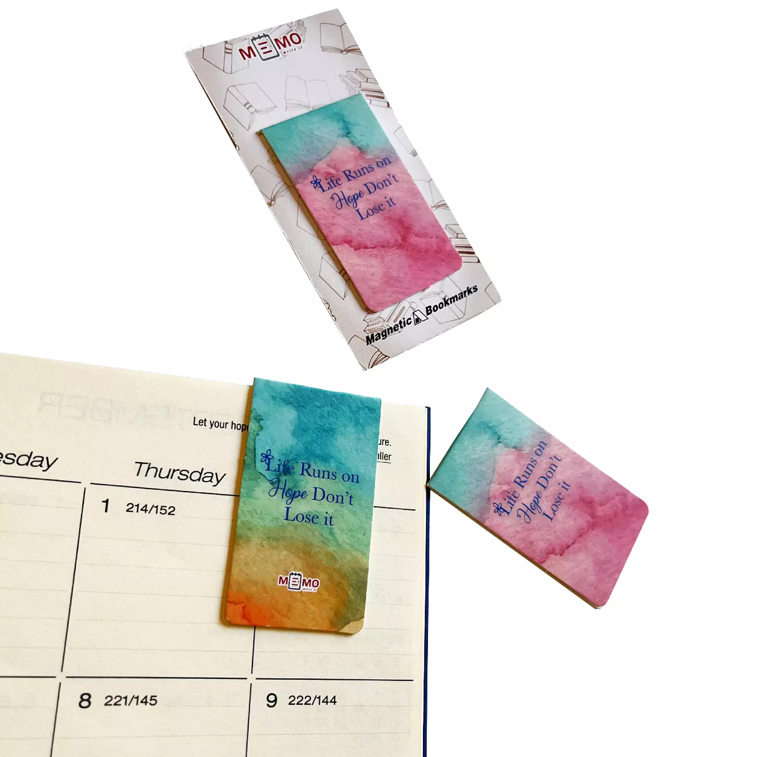 Memo Magnetic Bookmark “Hope” Pink (1 pcs) hover image