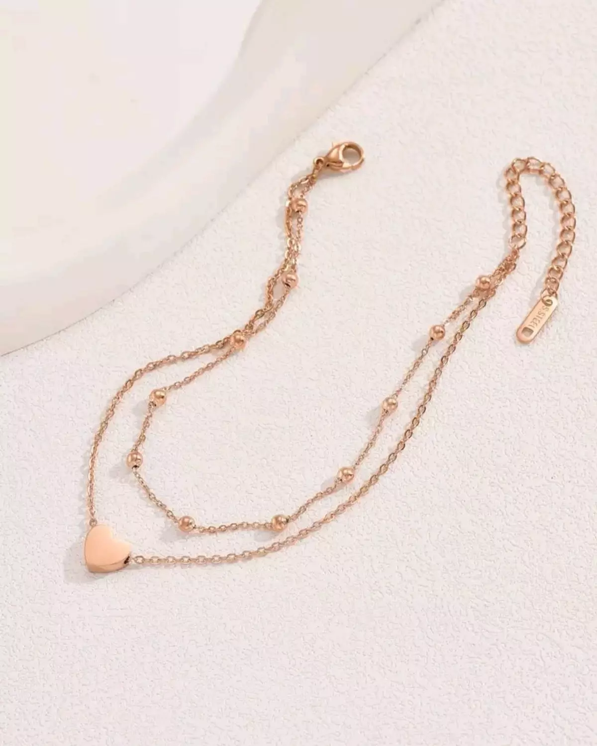 Bead and Heart Anklet hover image