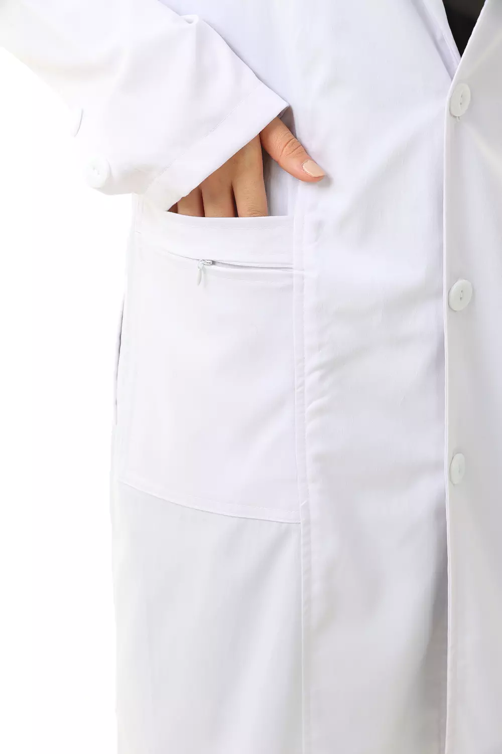 White Elegance Lab Coat Long 10