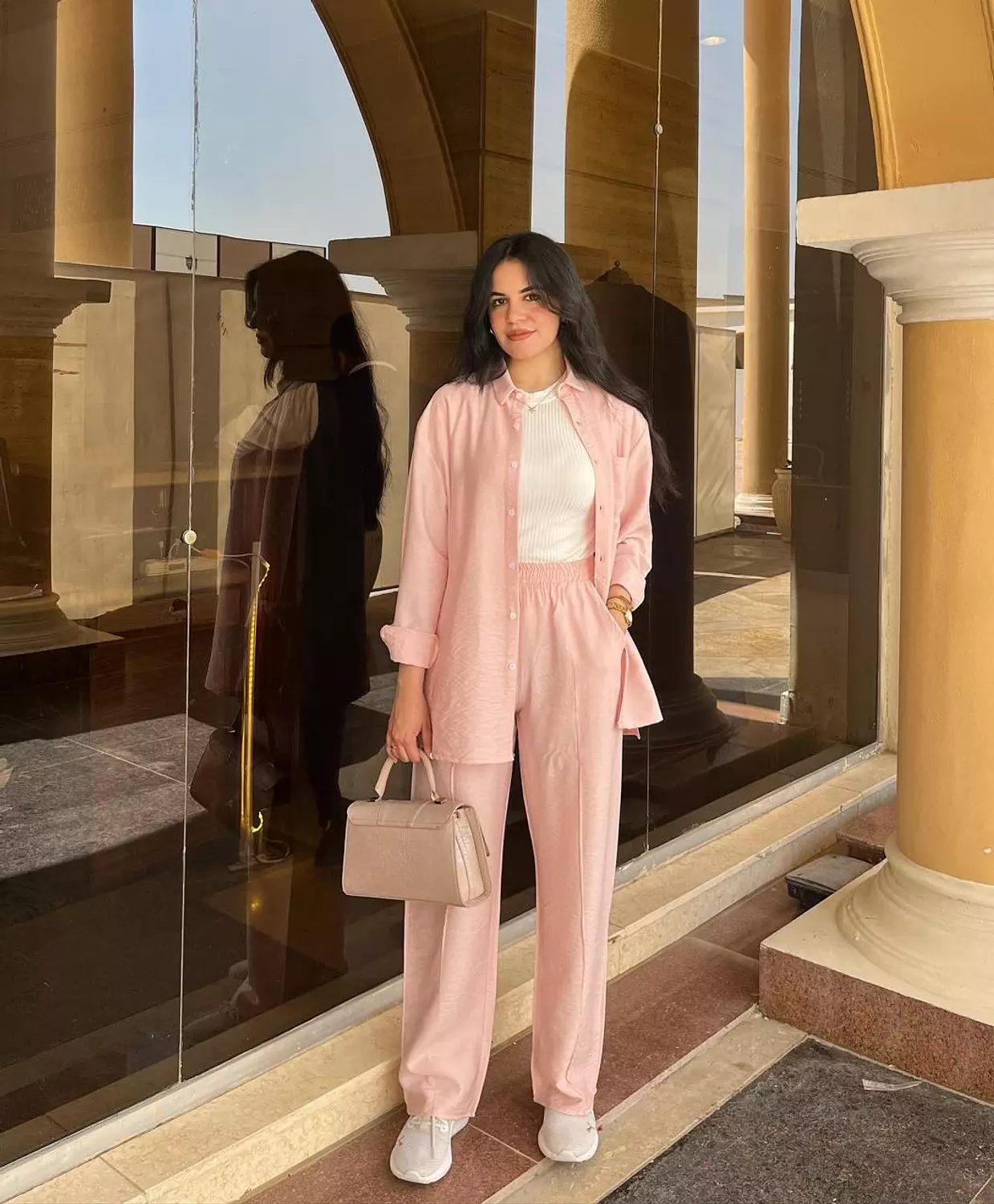 Powder Pink Linen Comfy Set 2