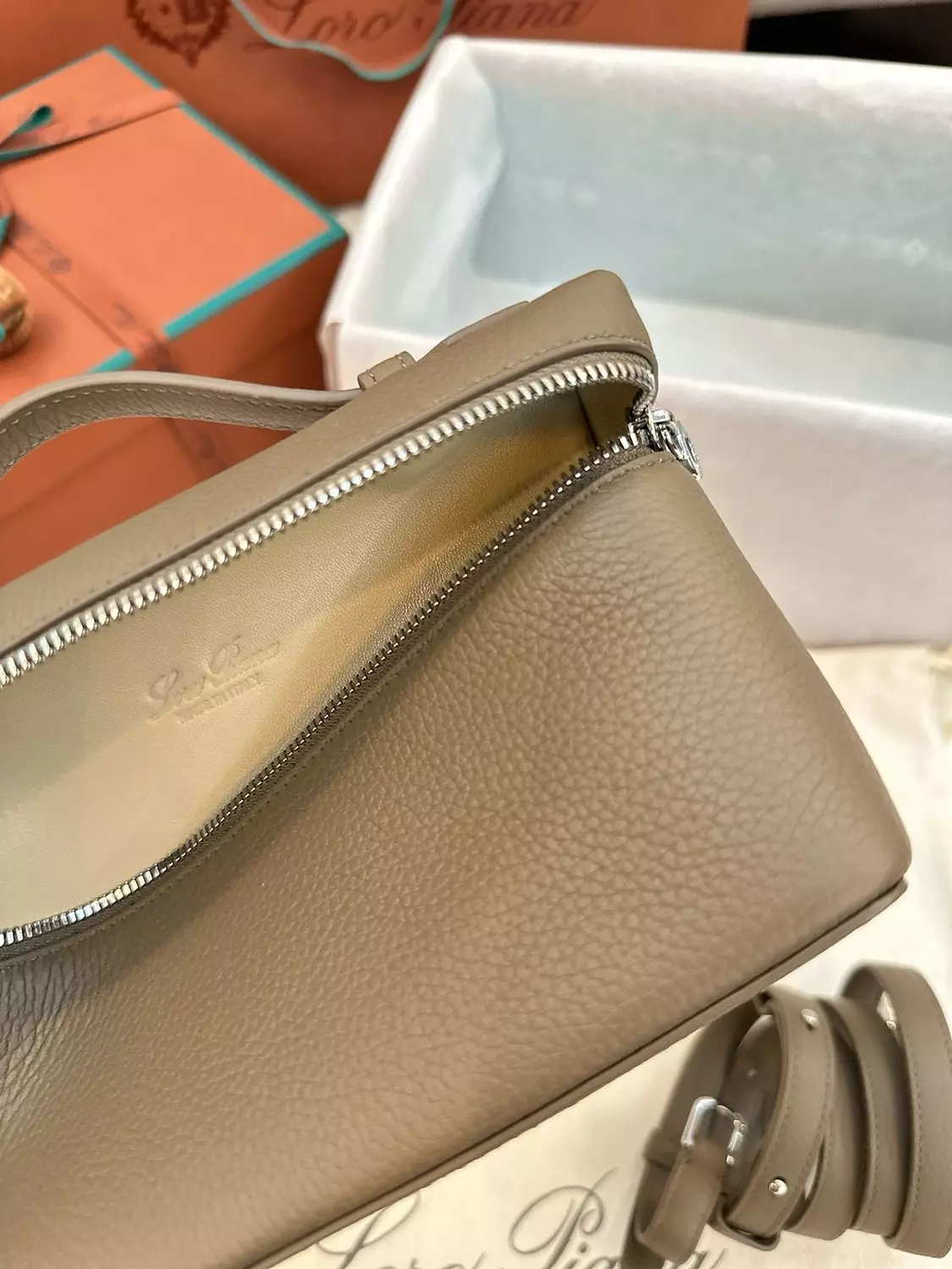 Loro piana L19 elephant grey with silver Hardware  6