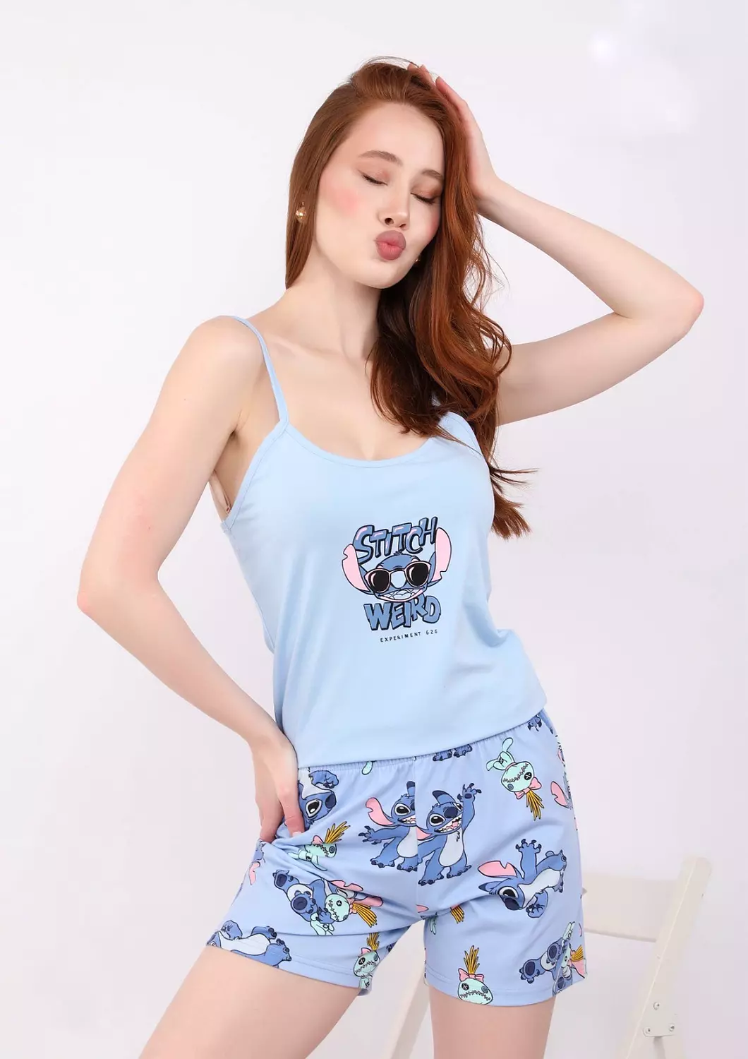 Lilo and stitch shorts pajama set image
