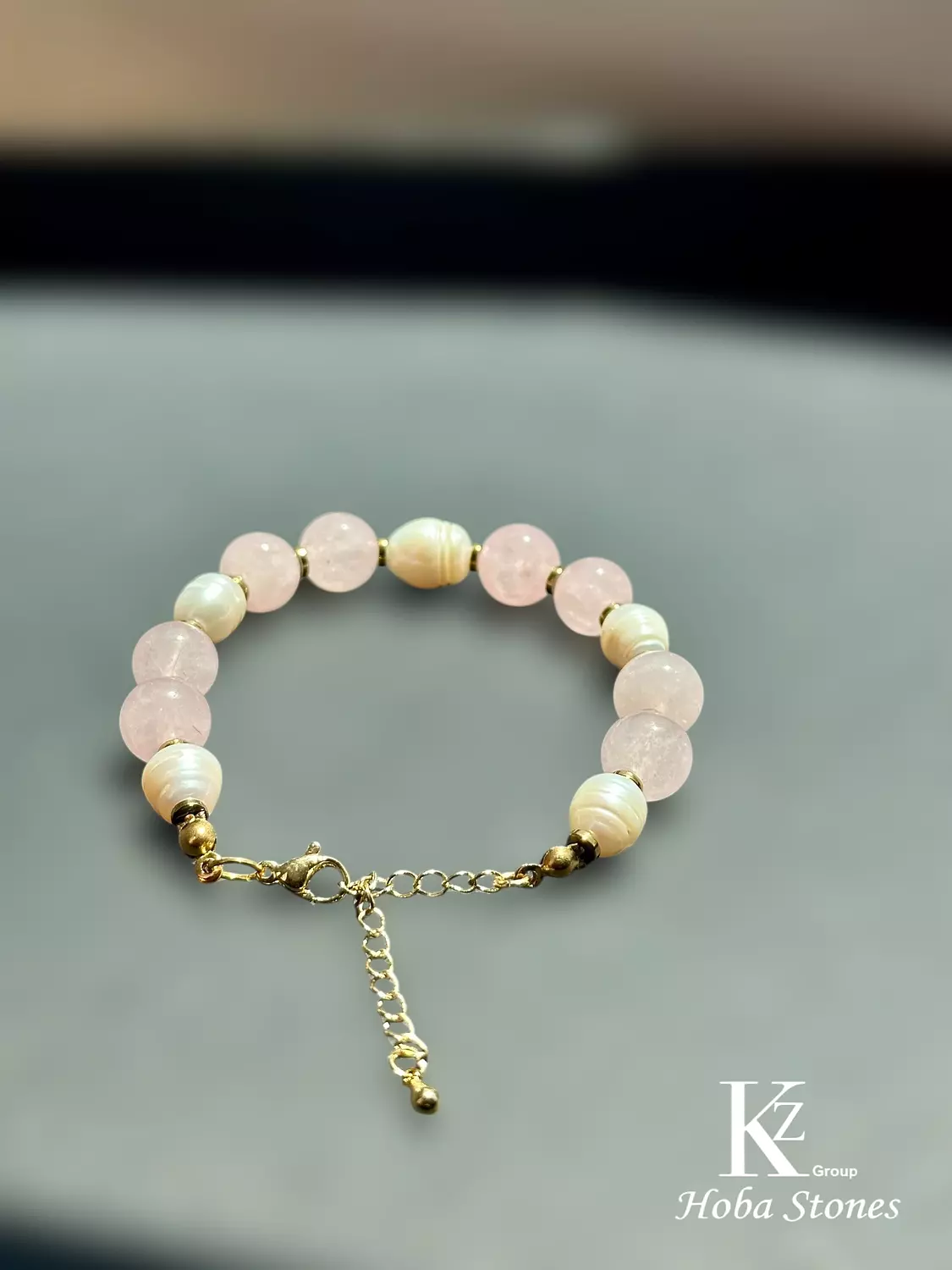 Bracelet Rose Quartz and Pearl 2