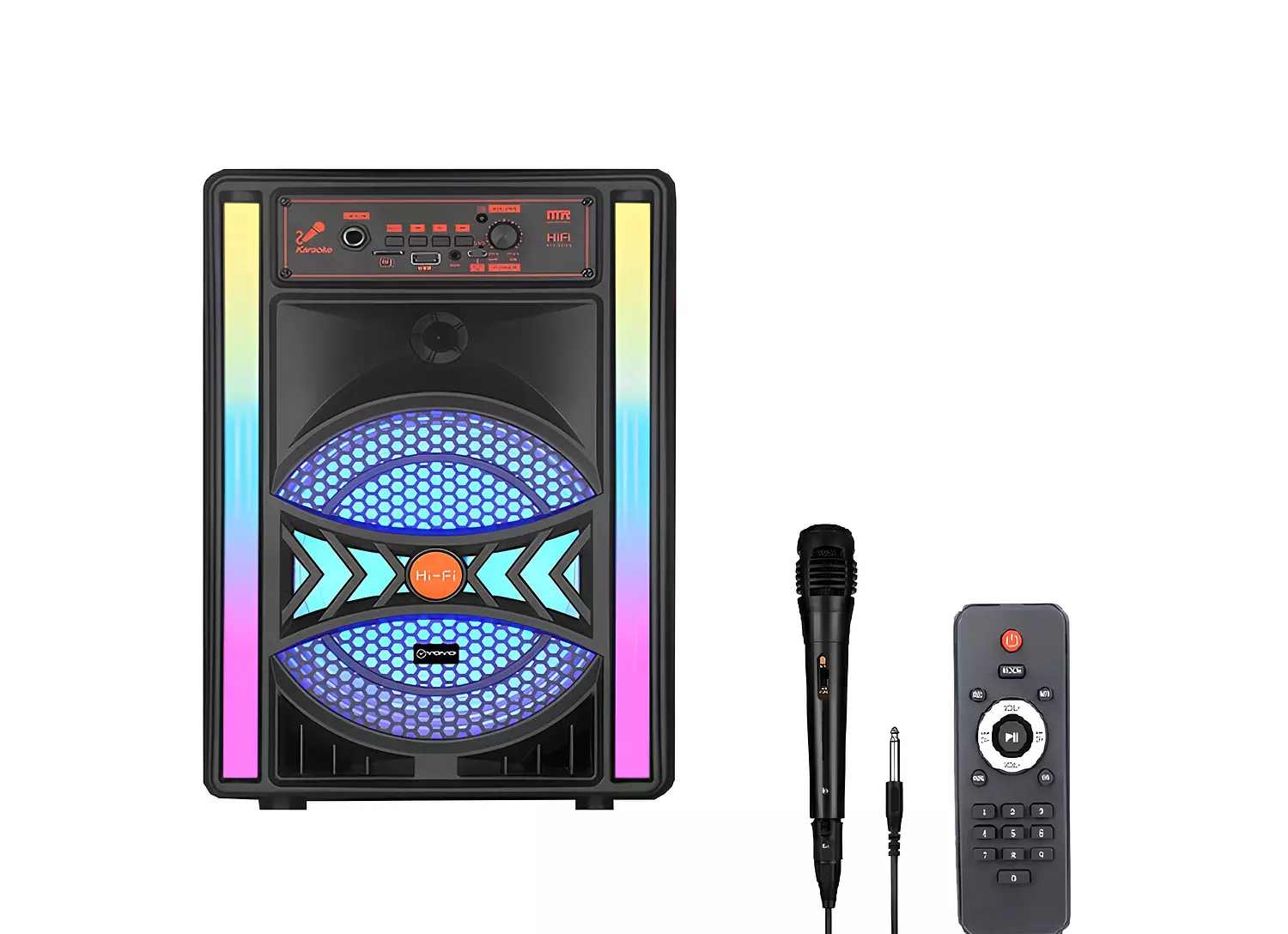 VOVO V-8020 RGB Portable Speaker with Mic & Remote 2