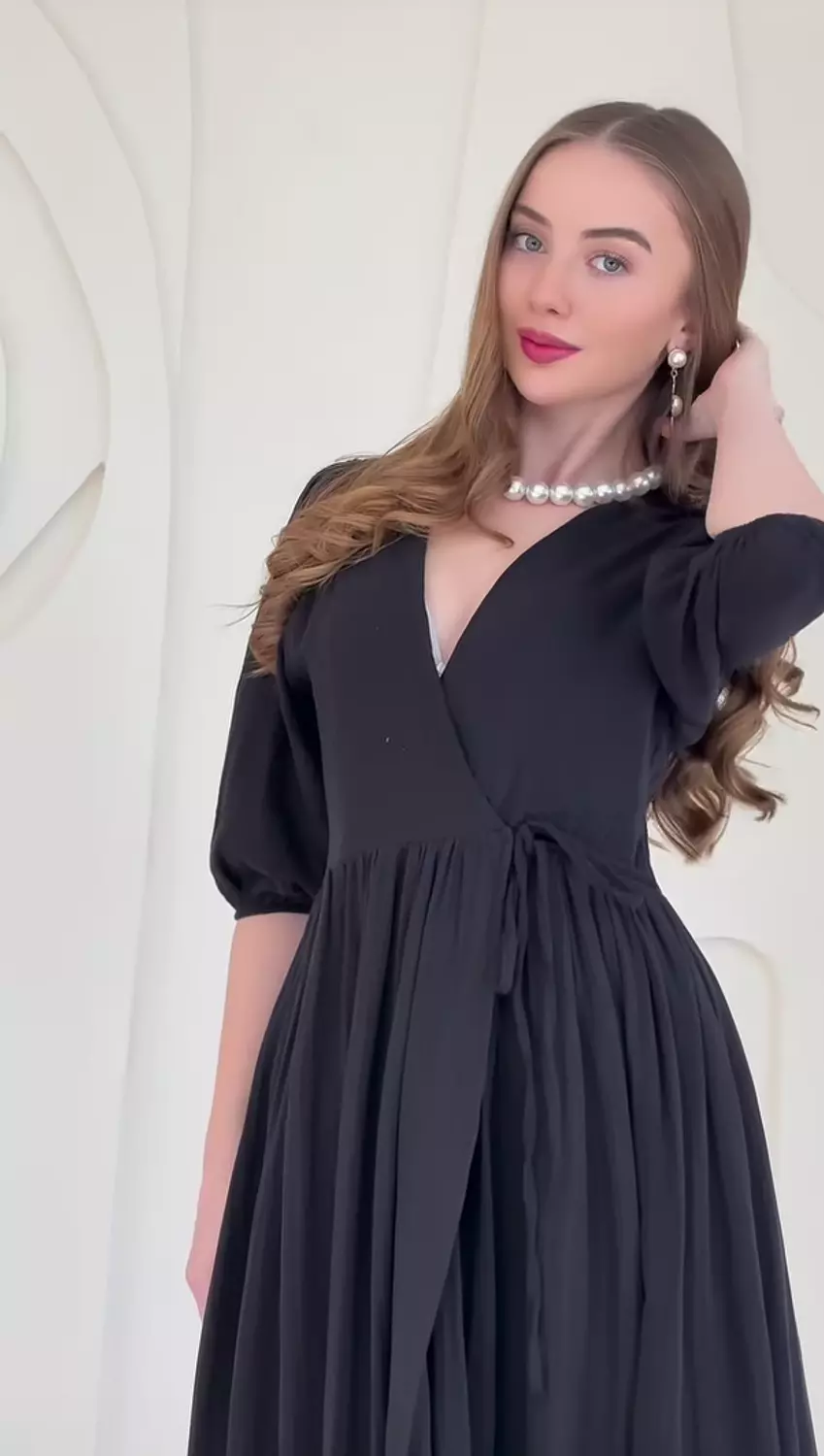 Crinkled Wrap Maxi Dress with Front Slit 3