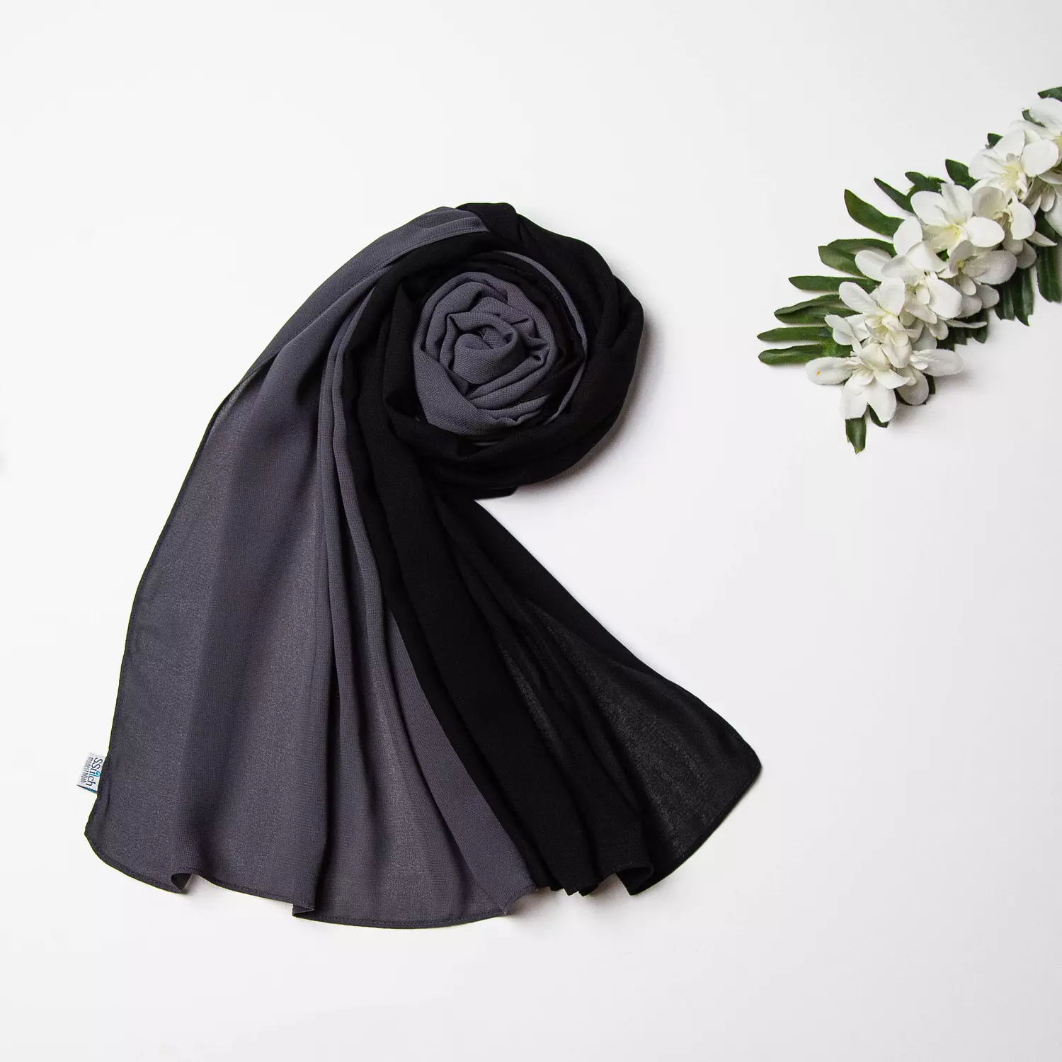 Mirage Hijab- ( Black | Grey 071) image