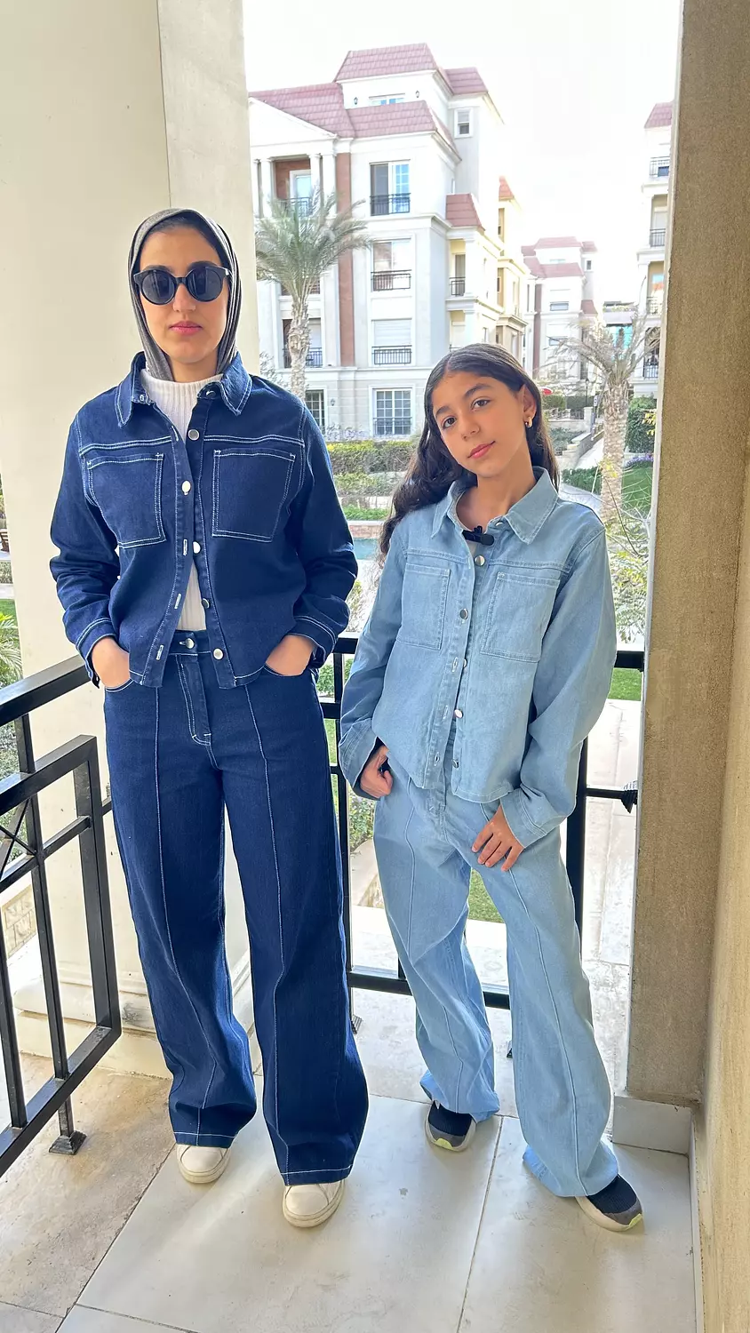 SOUTH Wide Leg Denim Baby blue Pant hover image