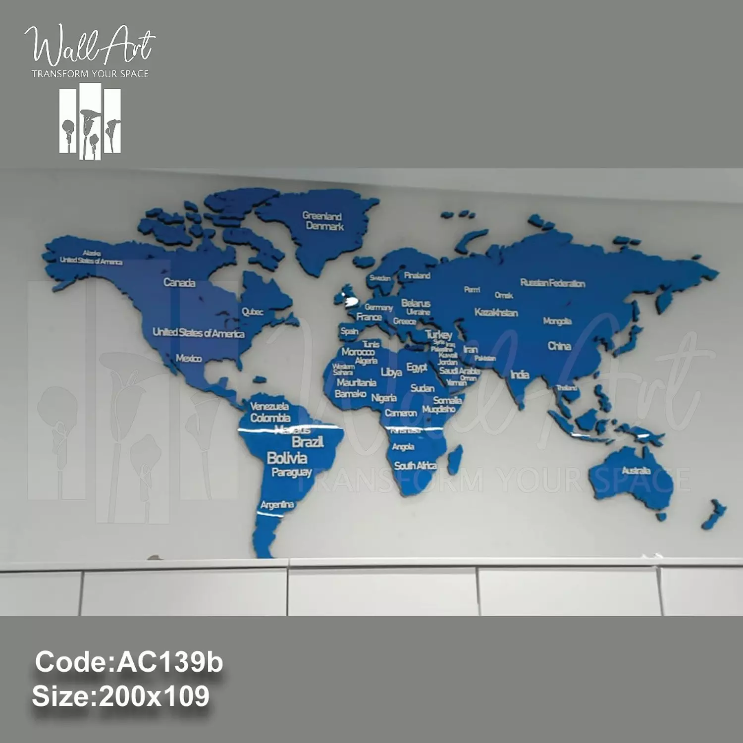 AC139-Coloured Acrylic Map    image