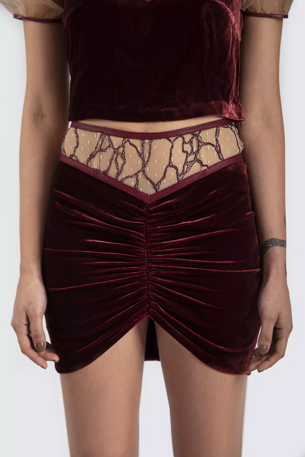 Burgundy Mini Skirt image
