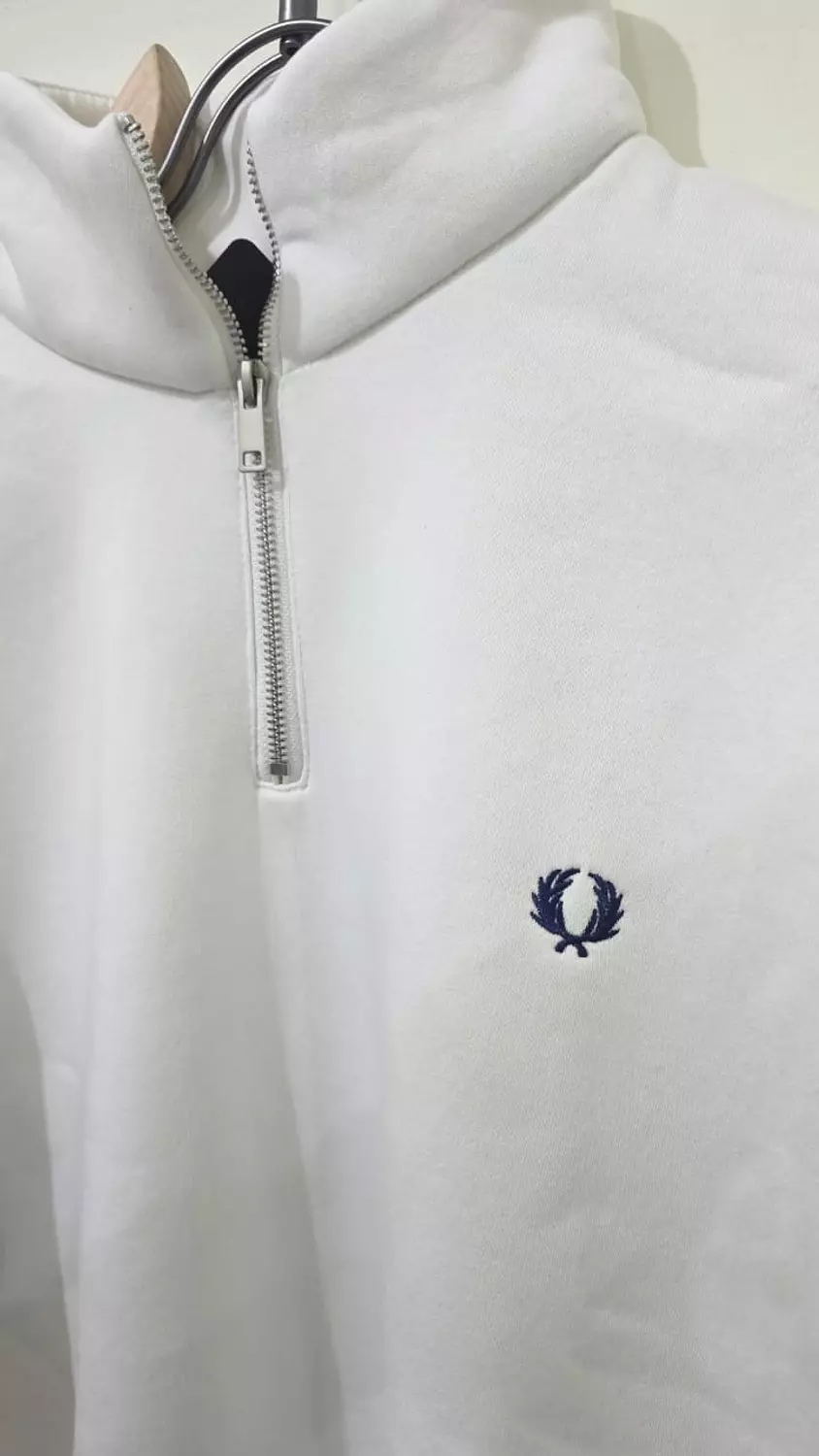 Fredperry sweater half zip white 2