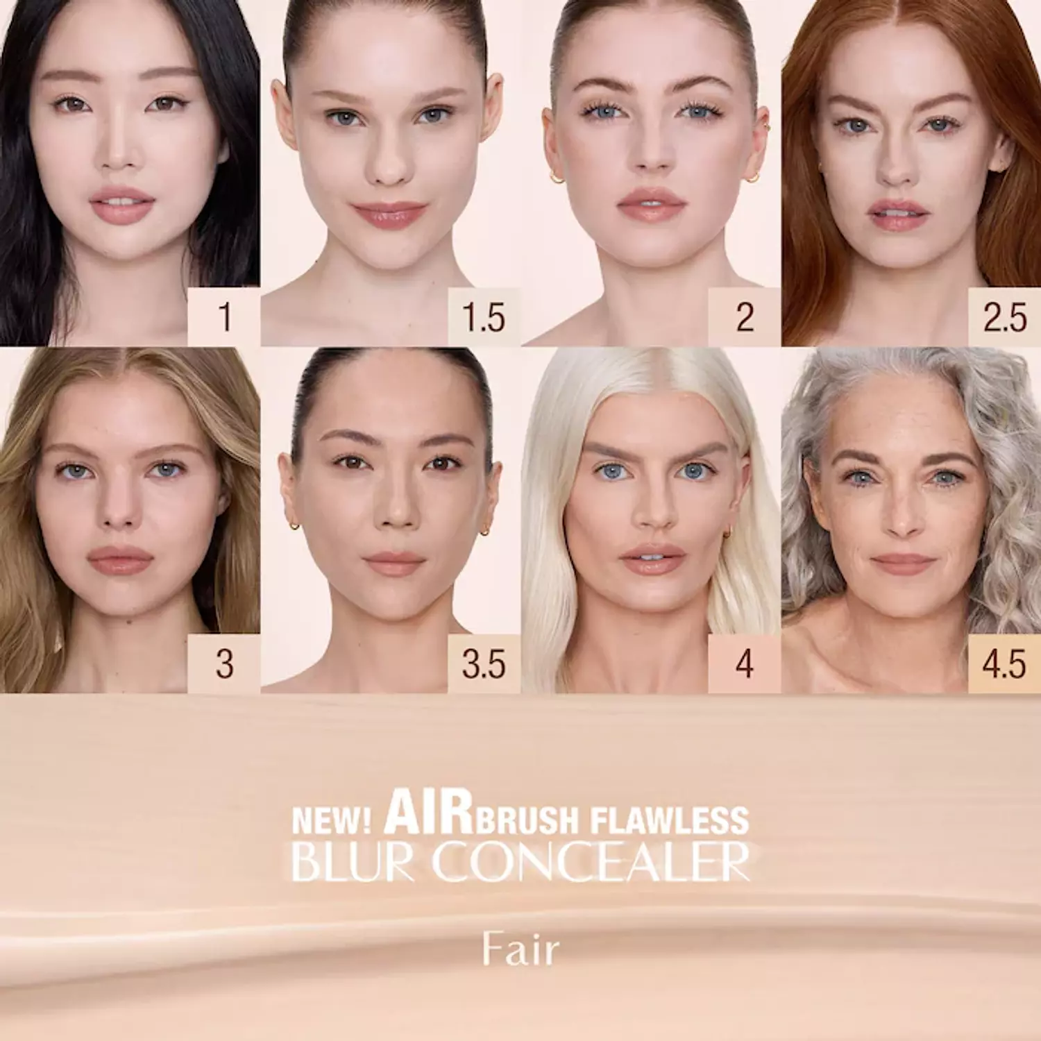 Charlotte Tilbury  Airbrush Flawless Crease-Proof Long-Wear Blur Concealer with Hyaluronic Acid 10