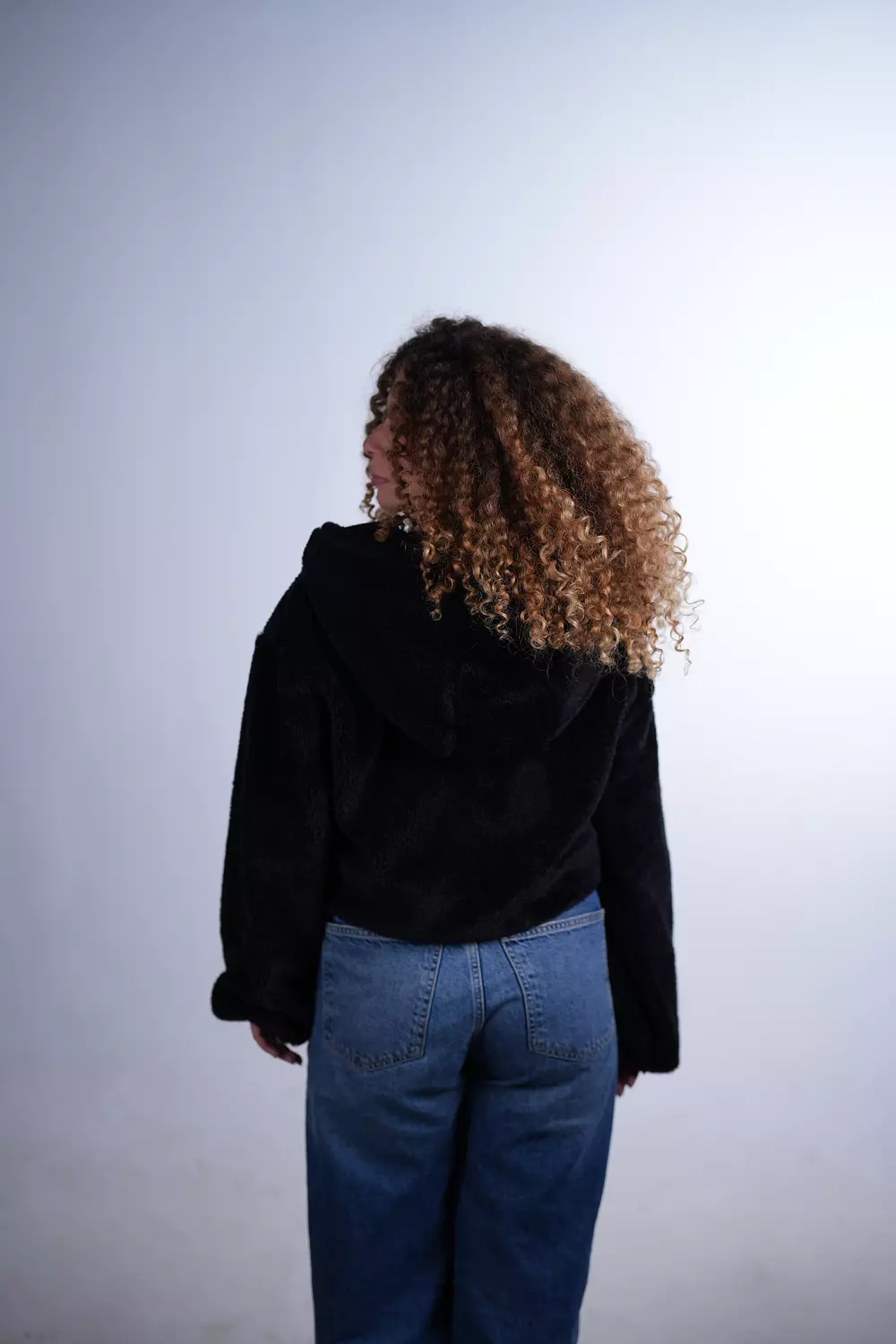 Black Faux Fur Jacket  2