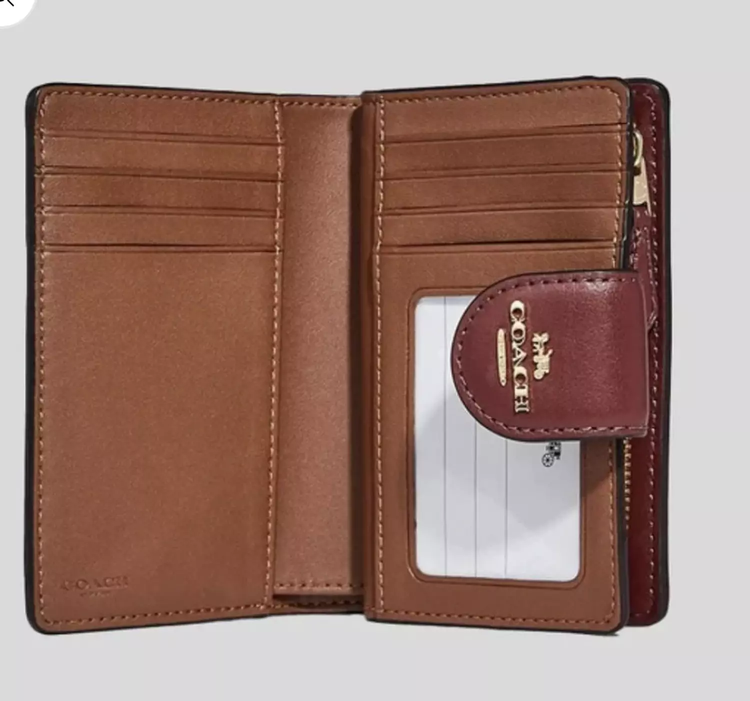 Coach Medium Corner Zip Wallet In Signature Canvas With Wildflower hover image