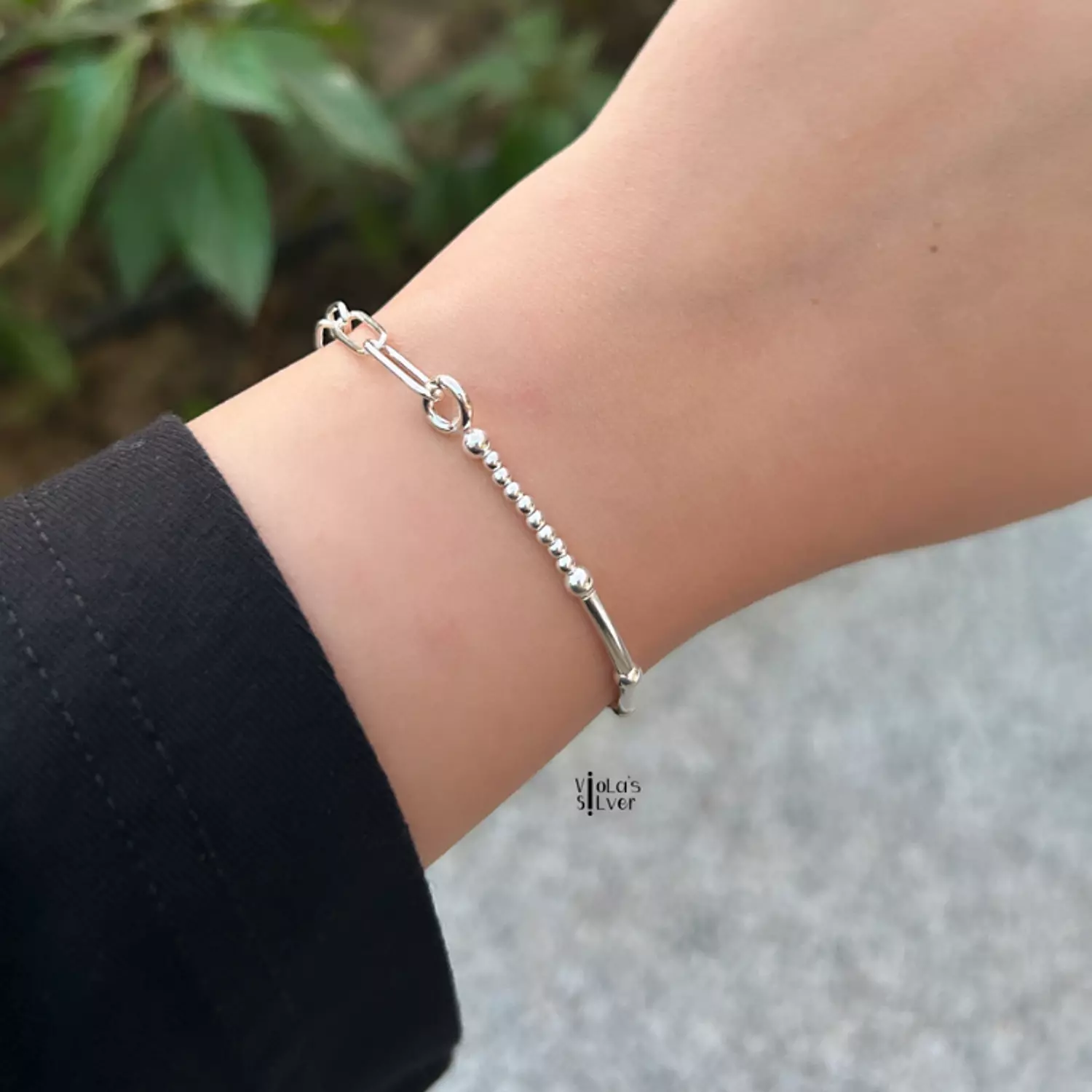 Lock silver bracelet  image