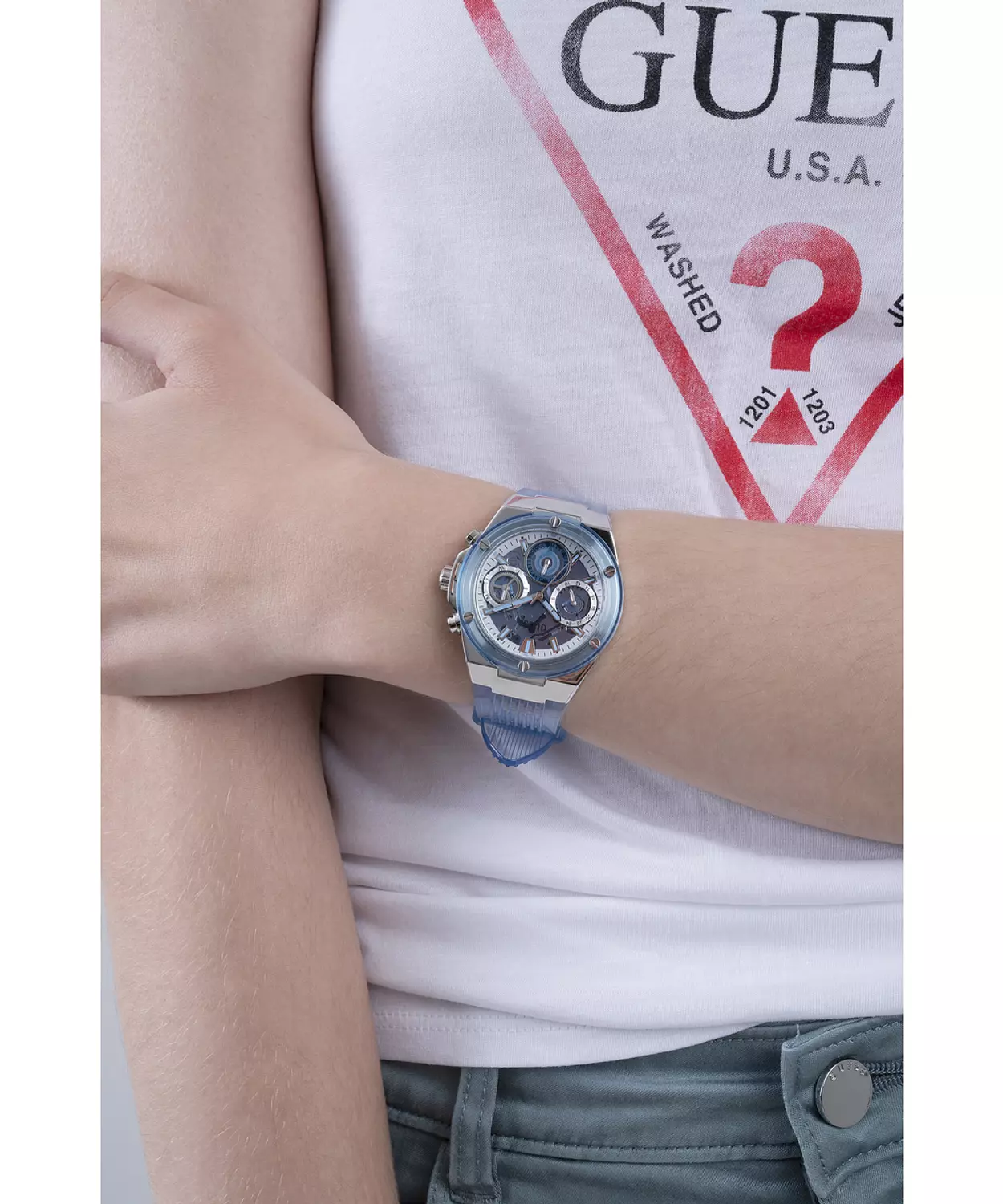 GUESS GW0409L1 ANALOG WATCH  For Women BlueBio-based PU Textured Strap  6