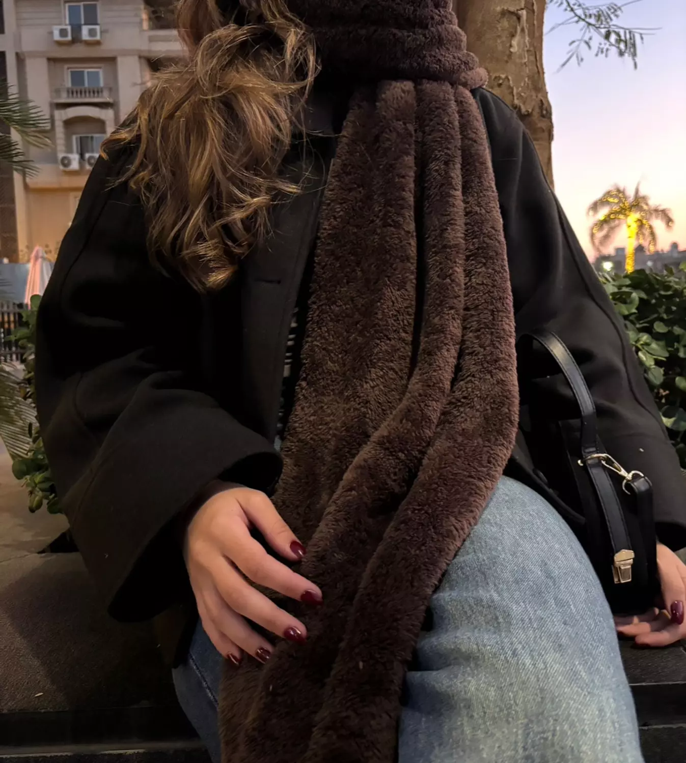 Brown Fuzzy Scarf image