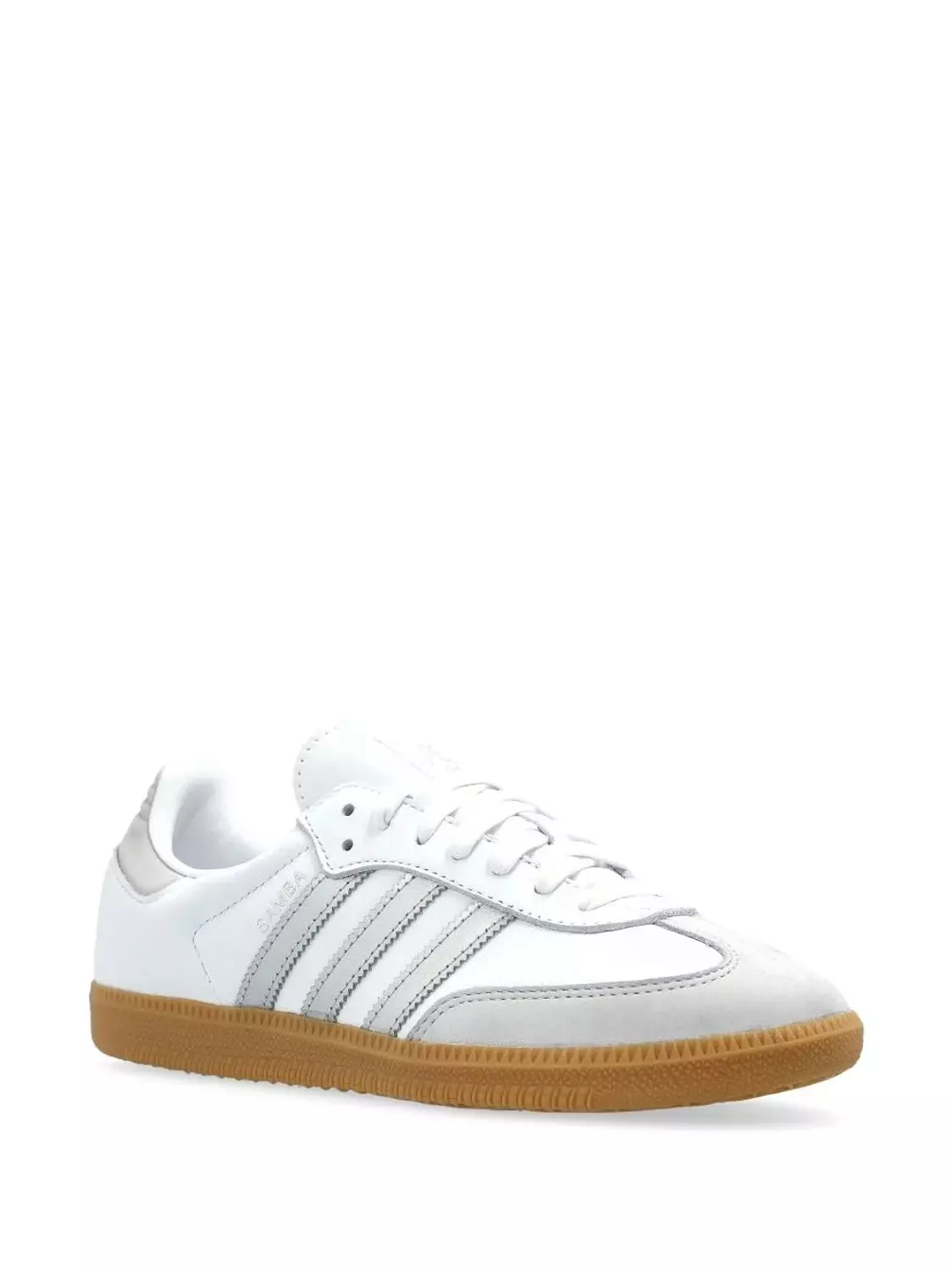 Adidas Samba OG White, Metallic Silver, and Grey 2
