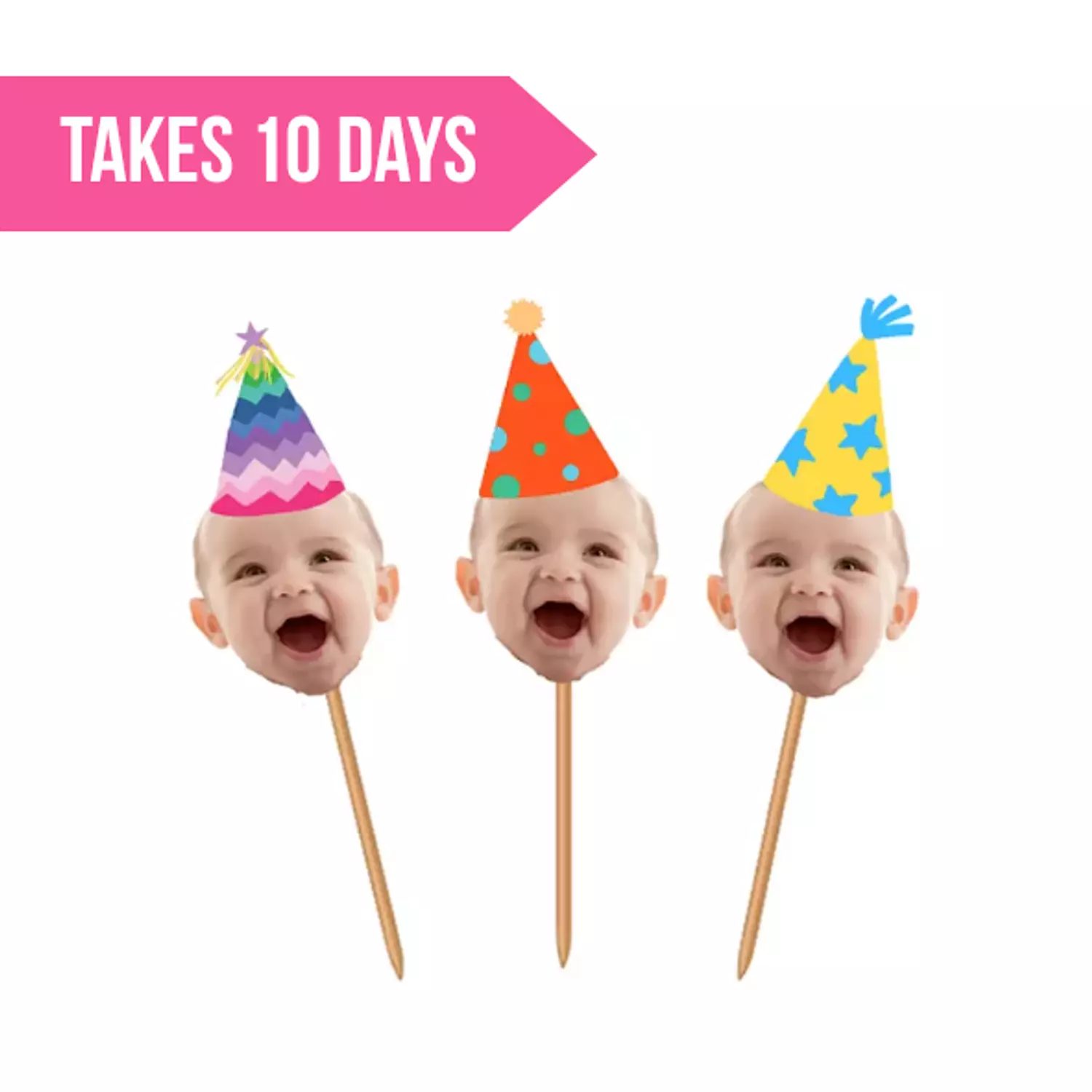 Baby Face Cupcake Toppers image