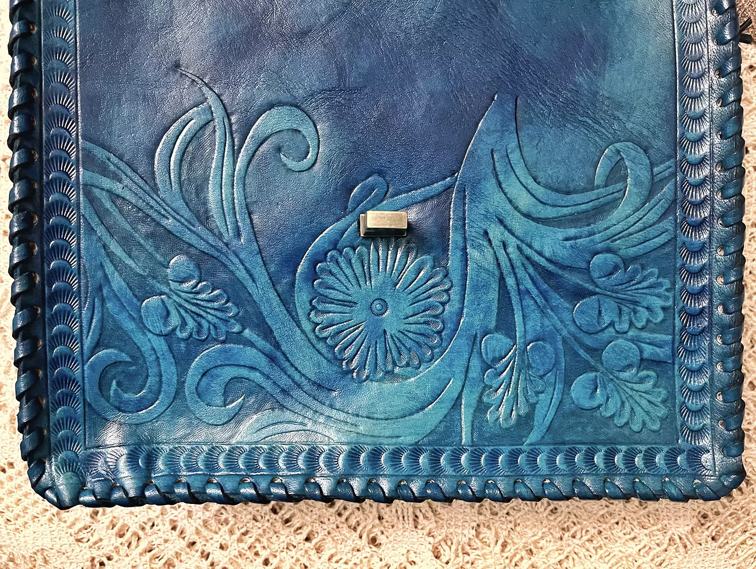 Fully Floral tooled leather bag  6