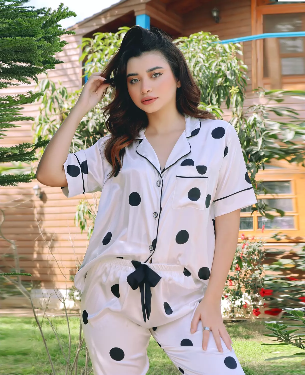 Polka Dot Satin Pajama 10