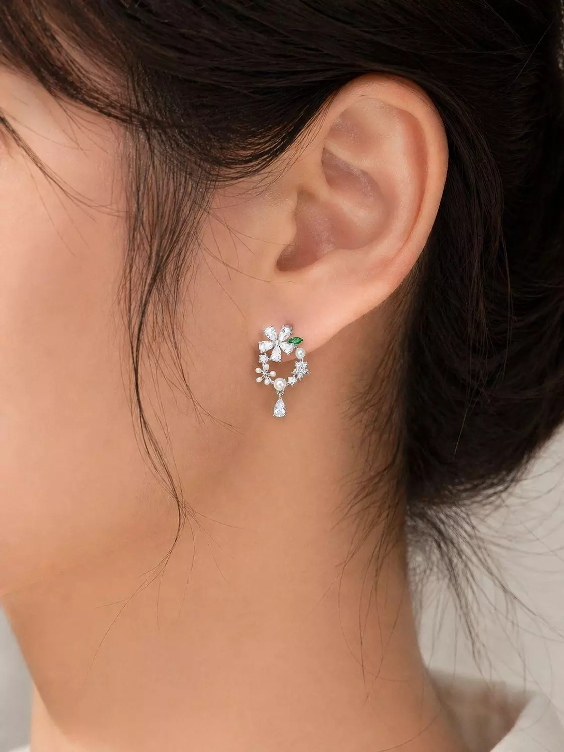 Silver Earrings Flower 1