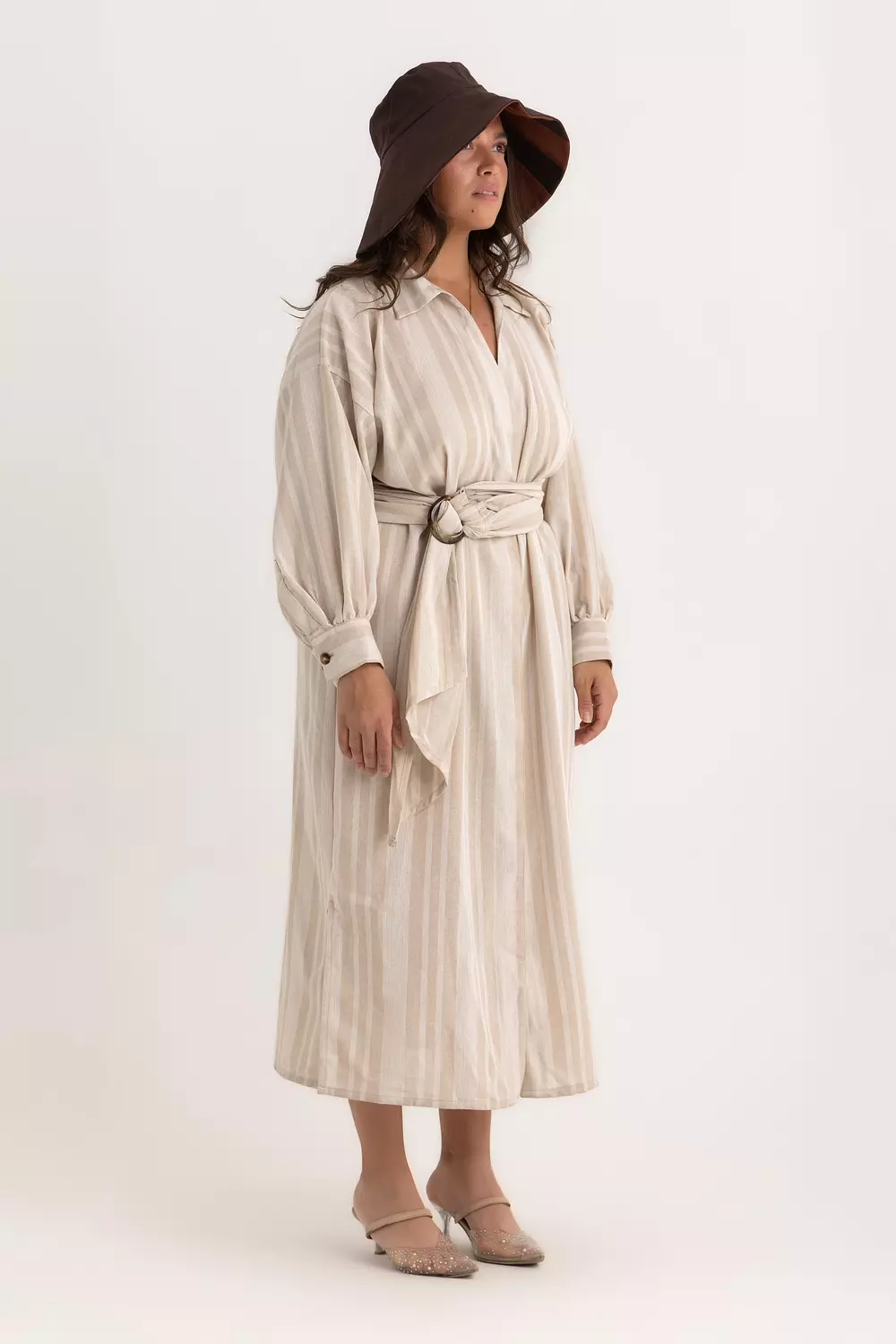 The Pola Linen Striped Shirt Dress 2