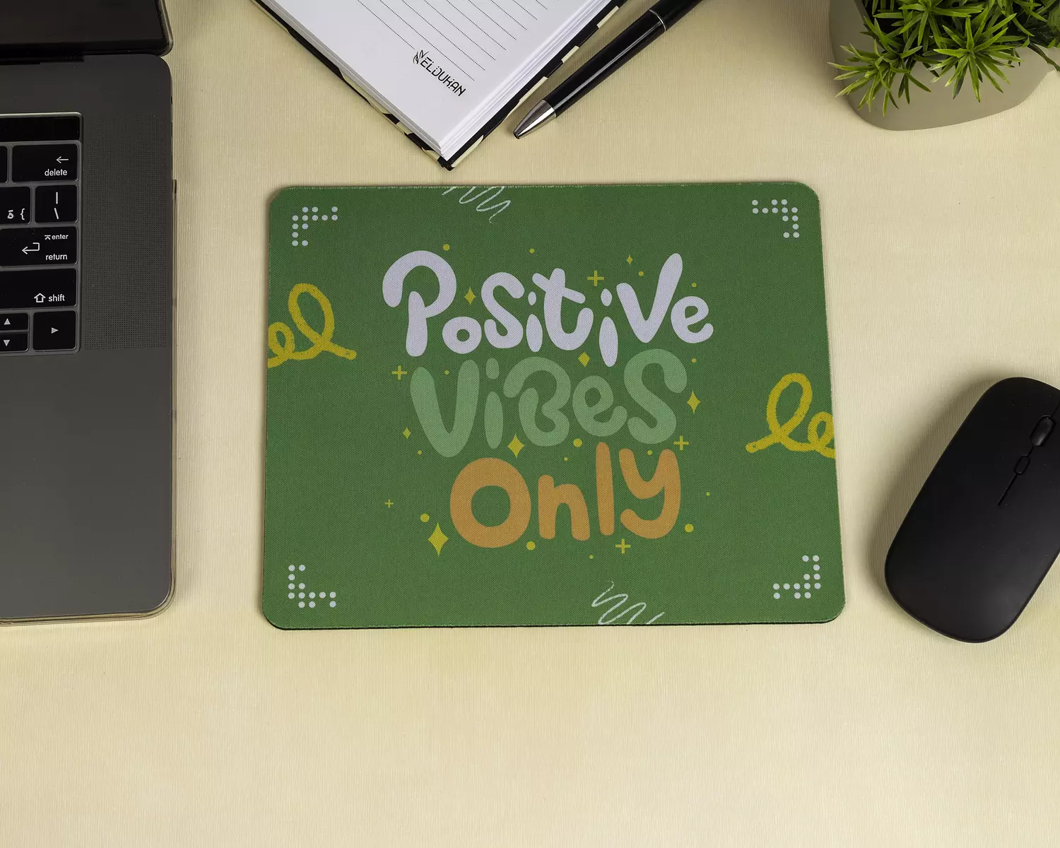 positive vibes only mouse pad image