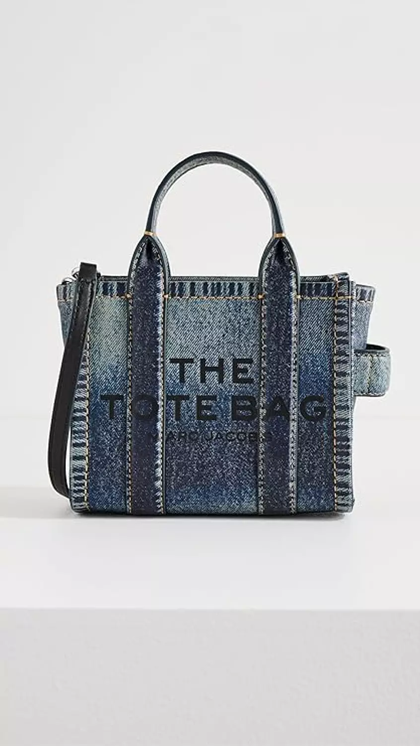 Marc Jacobs Women's The Denim Printed Leather Crossbody Tote Bag 1