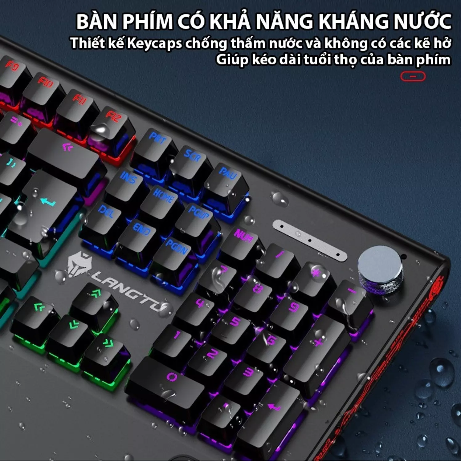 WOLF TOTEM LANGTU K1000 Gaming Keyboard – RGB, Mechanical, Metal Black 4