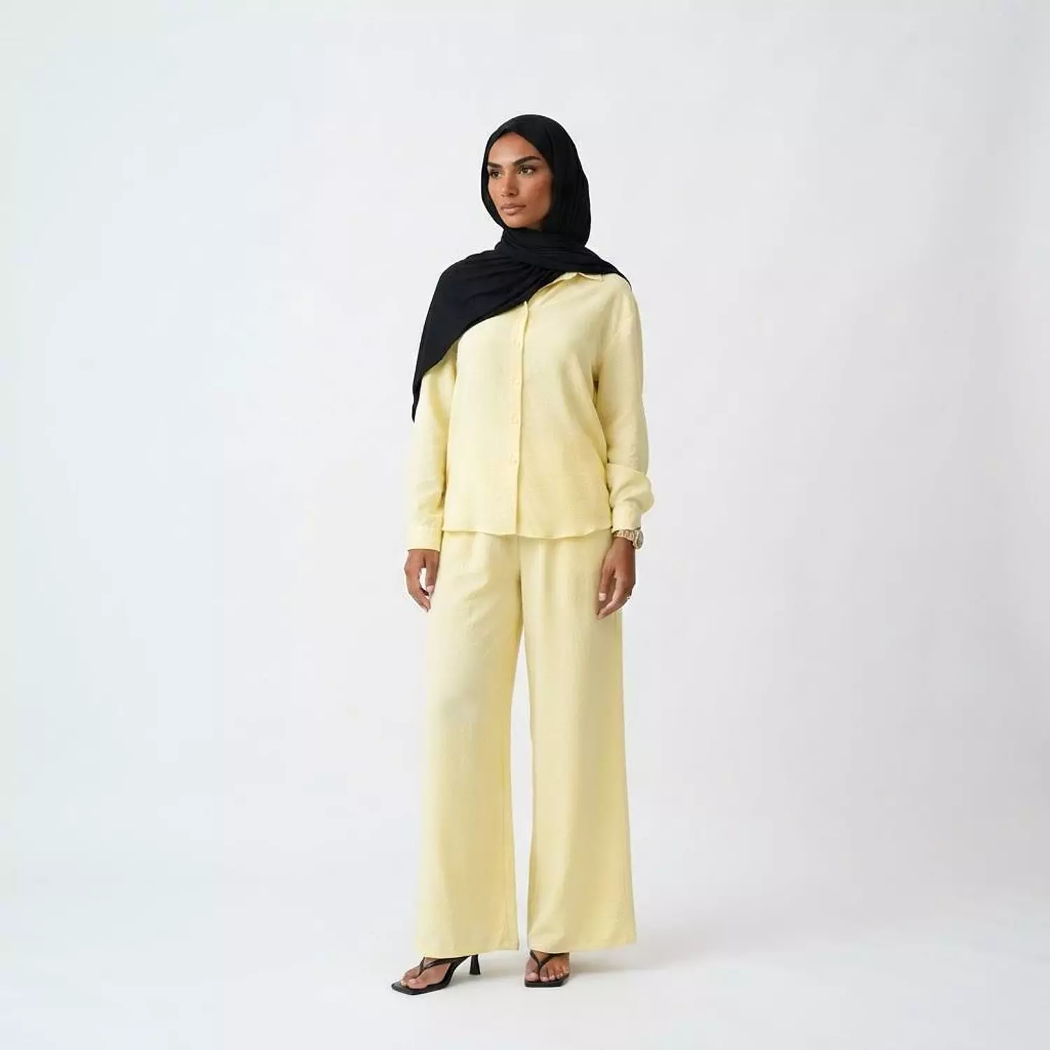 Button-Down Shirt & Pants linen Set 3