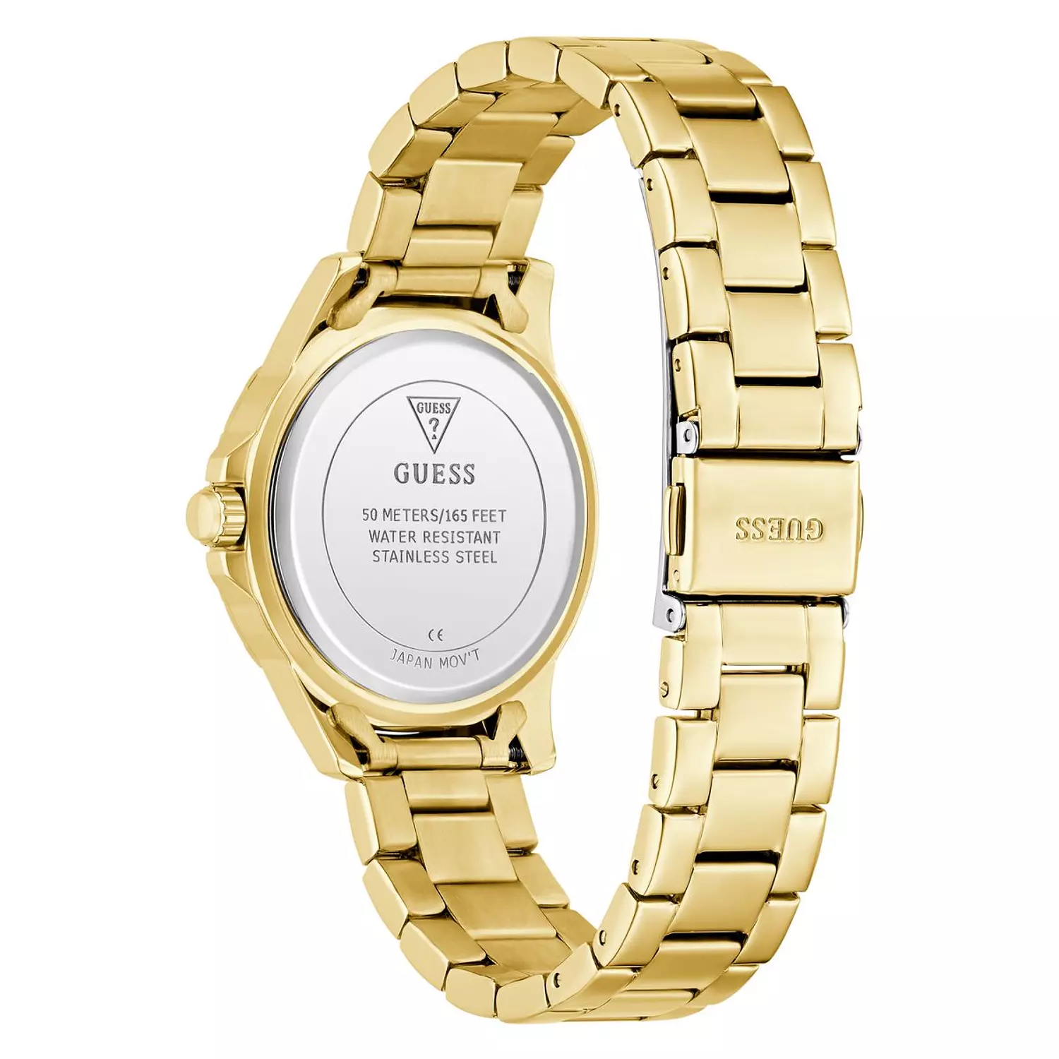 GUESS MIST Ladies Gold Tone Analog Watch GOLD TONE Stainless Steel Polished Bracelet 2
