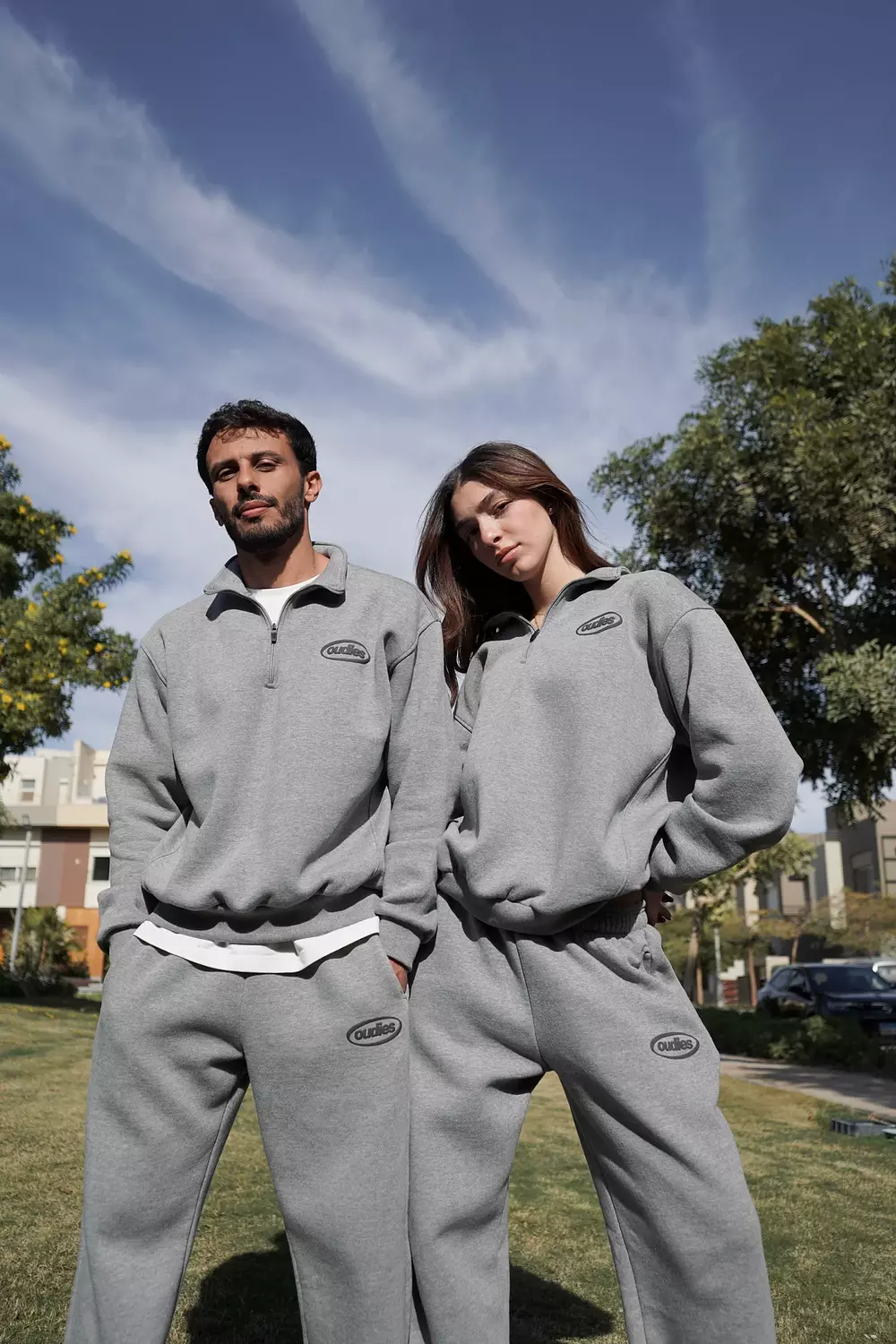  Sweatpants Oudies Puff Print (Heather Grey) hover image