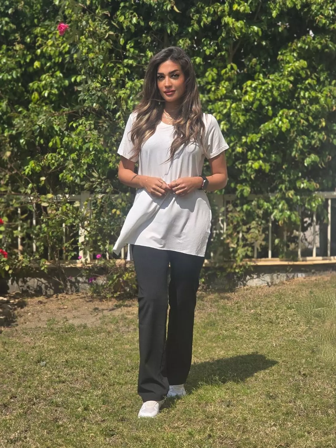 Black yoga pants hover image