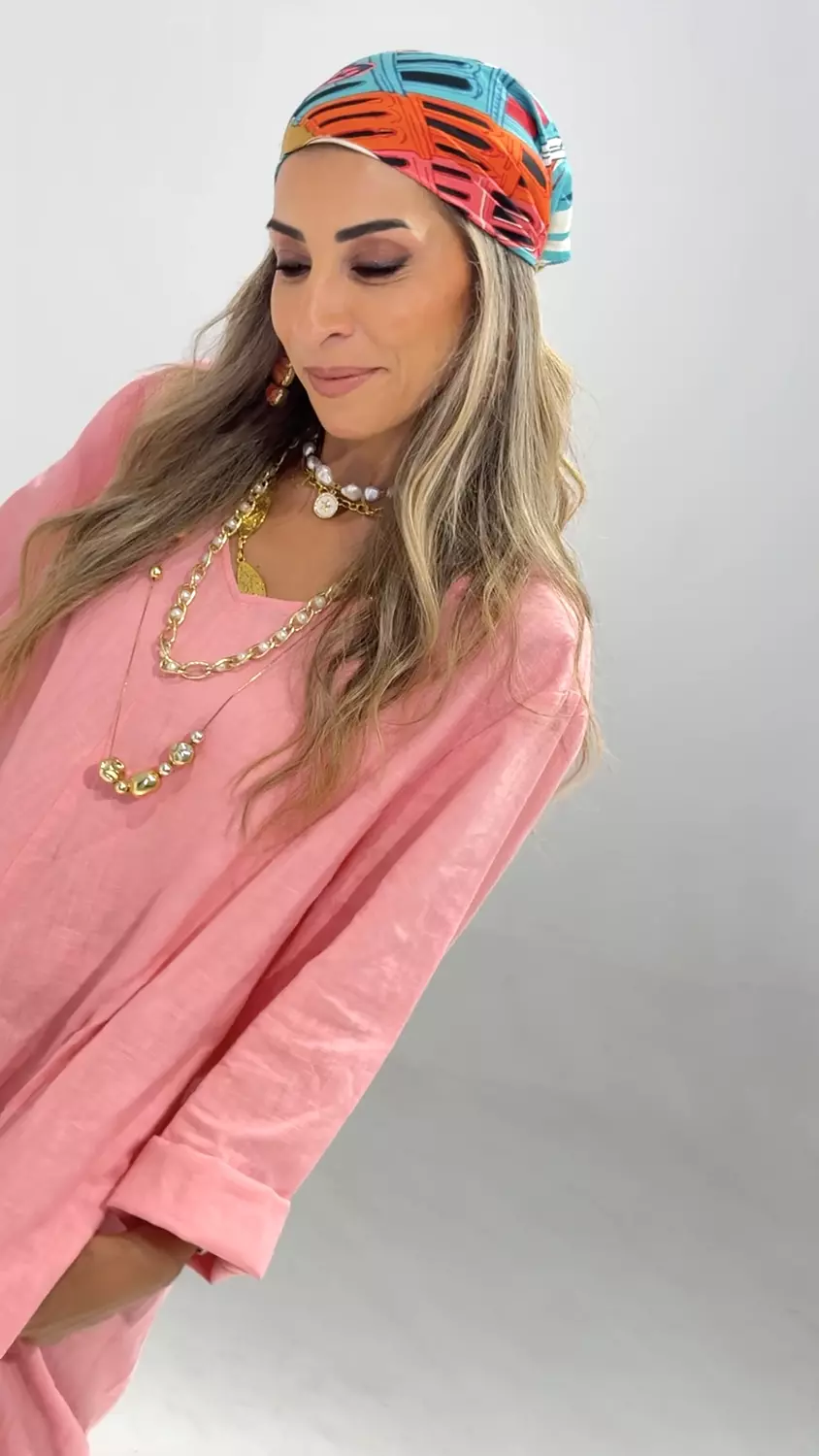 ''Over Size'' Pure Linen Dress  (3182) 2