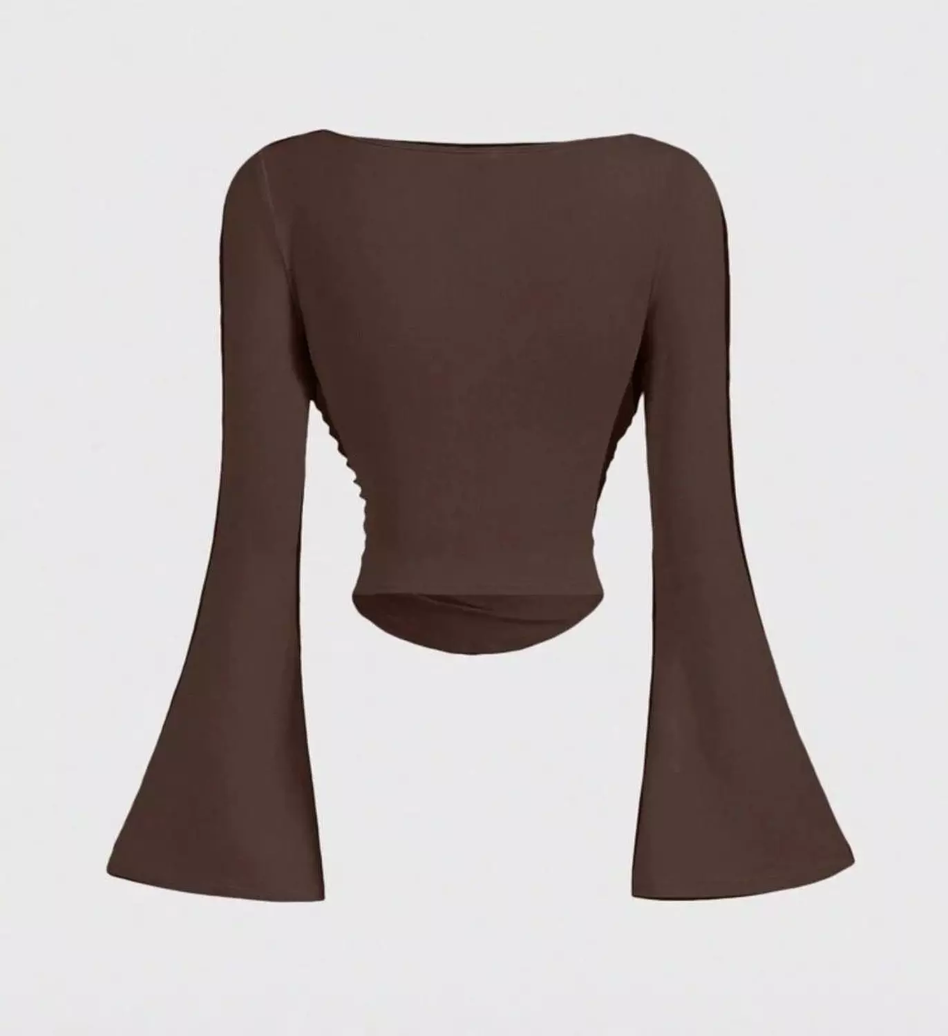 Double-Lined Lycra Top with Bell Sleeves & Side Ruching 4