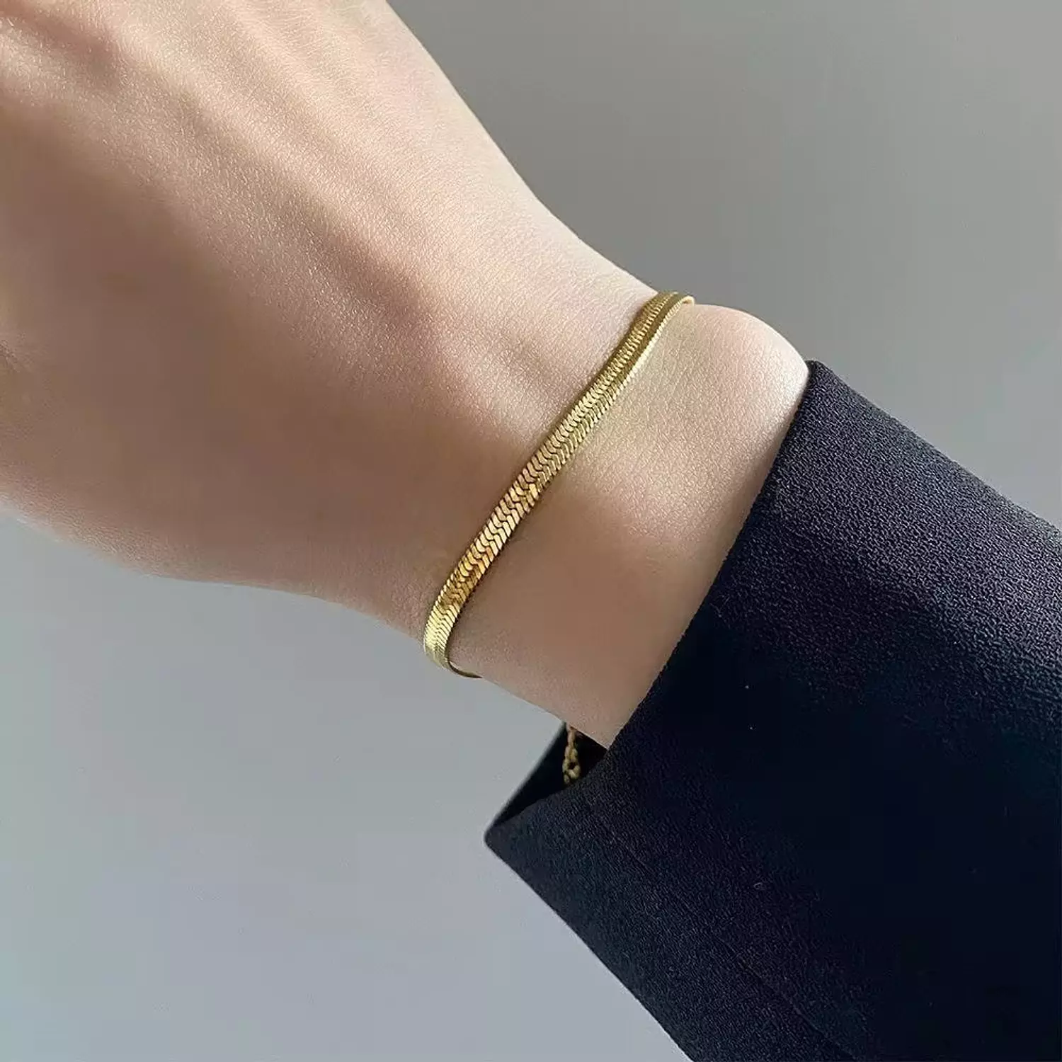 4mm flat snake bracelet  hover image