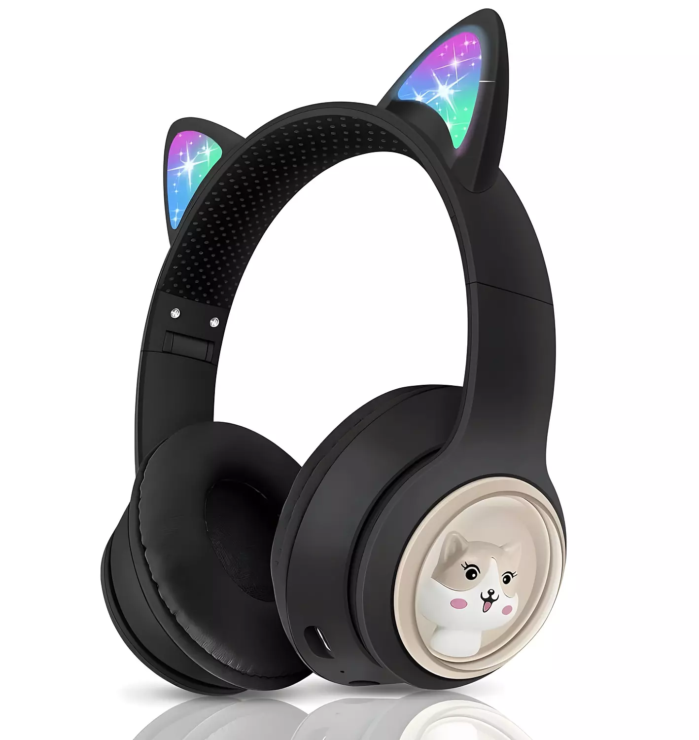 M31 Bluetooth Headphones with 6D Stereo Sound - RGB Lighting - Support TF Card and FM Radio - Black image