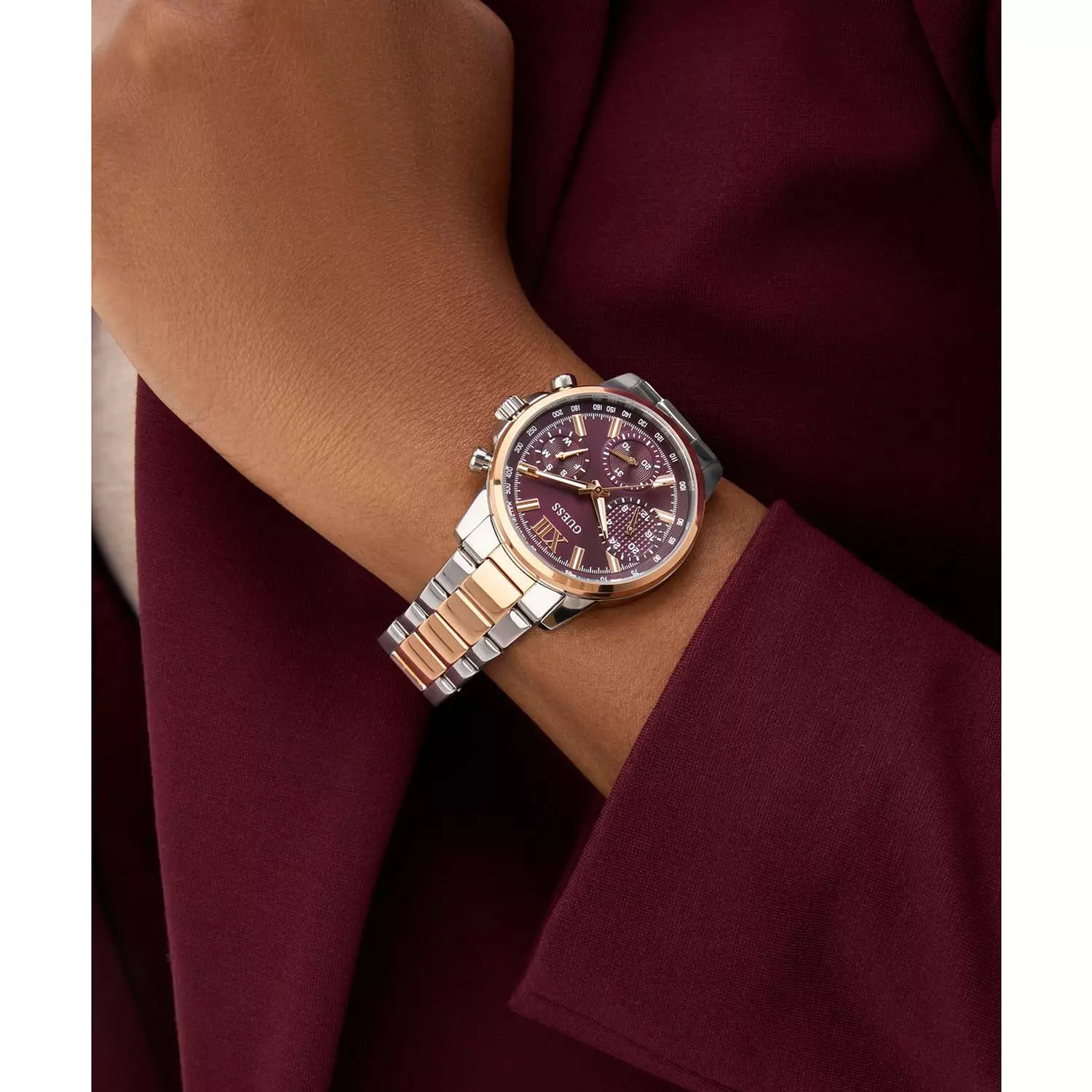 GUESS Ladies 2-Tone Multi-function Watch 2-Tone Stainless Steel Bracelet GW0933L5 7