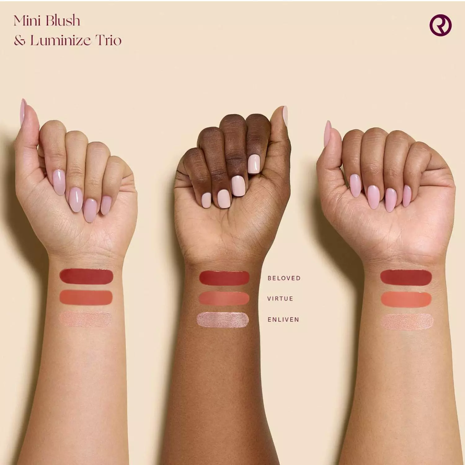 Rare Beauty Mini Blush and Luminize Trio 3